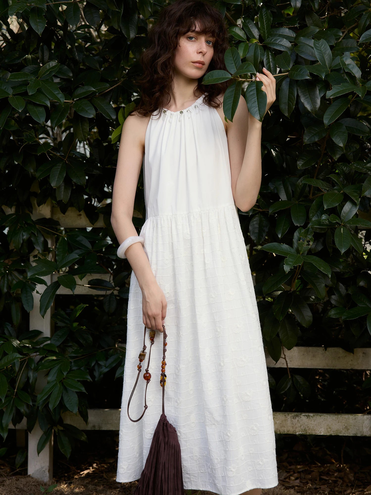 O-Neck Sleeveless Loose Cotton A-Line Mid-Calf Casual Dress