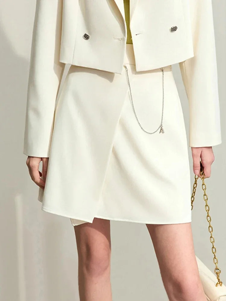 High-Waist Skirt-Style Shorts with Layered Design