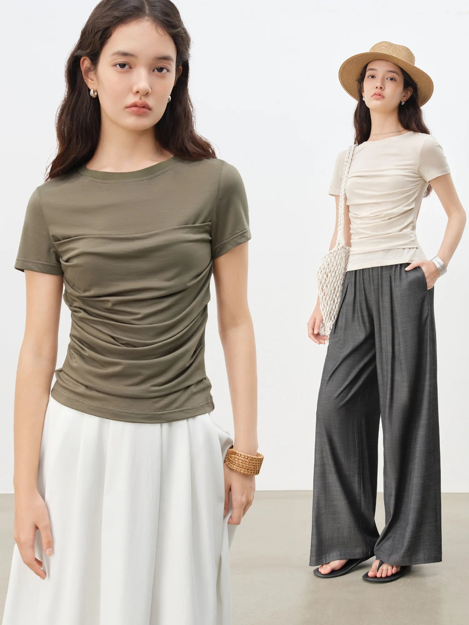 Lyocell Short Sleeve Basic Tee – Women’s Casual Office Top