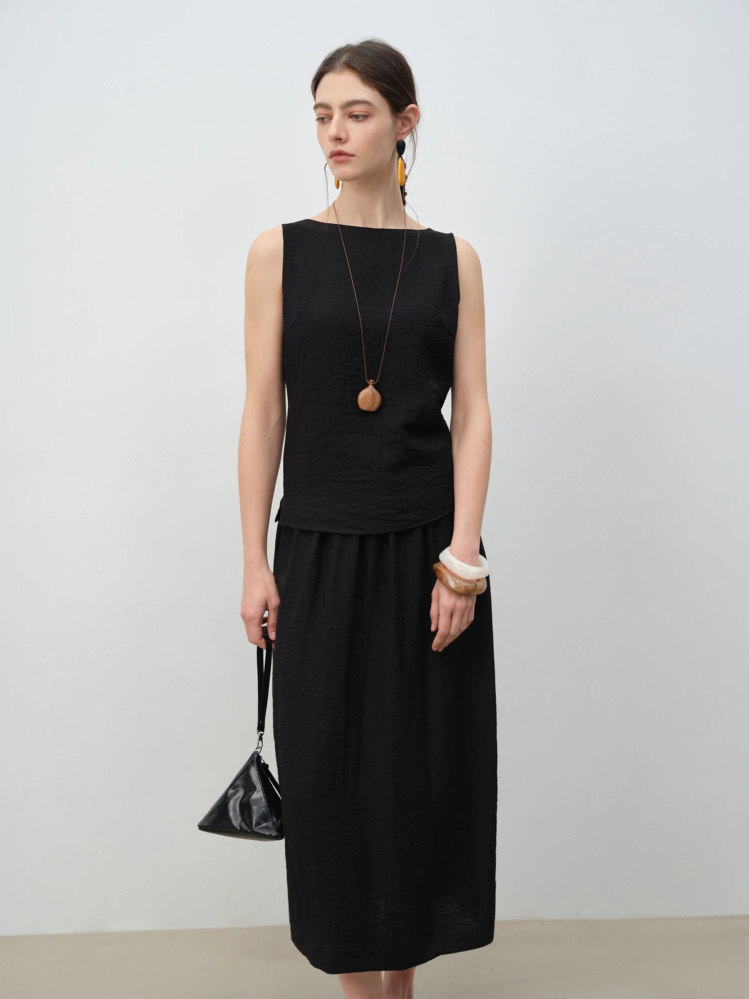 O-Neck Sleeveless A-Line Mid-Calf Casual Summer Set
