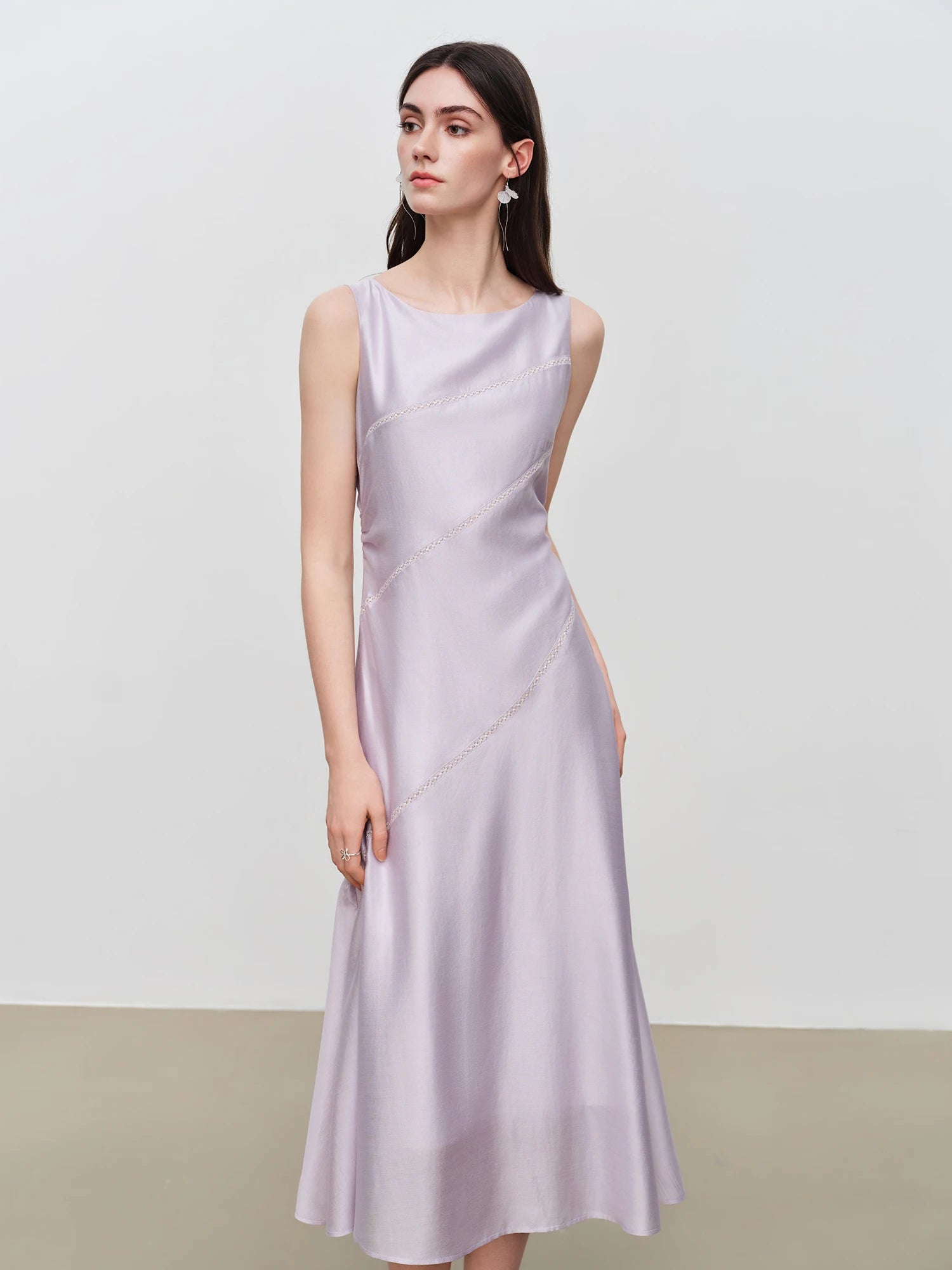 O-Neck Sleeveless A-Line Mid-Calf Classic Pullover Dress