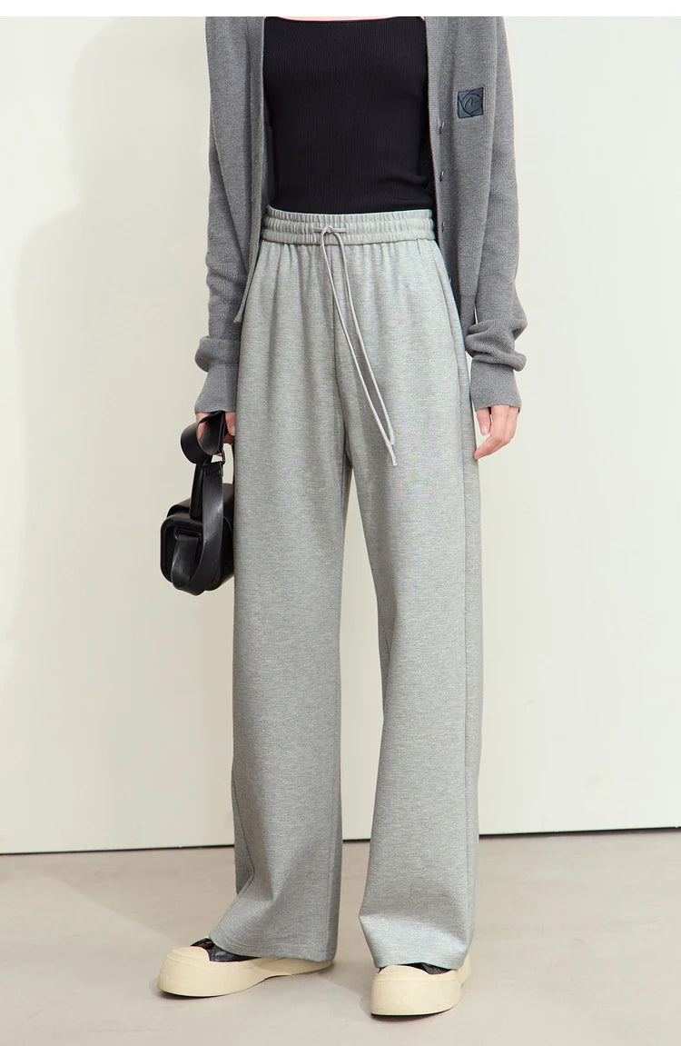 Wide Leg Pleated Drawstring Casual Pants