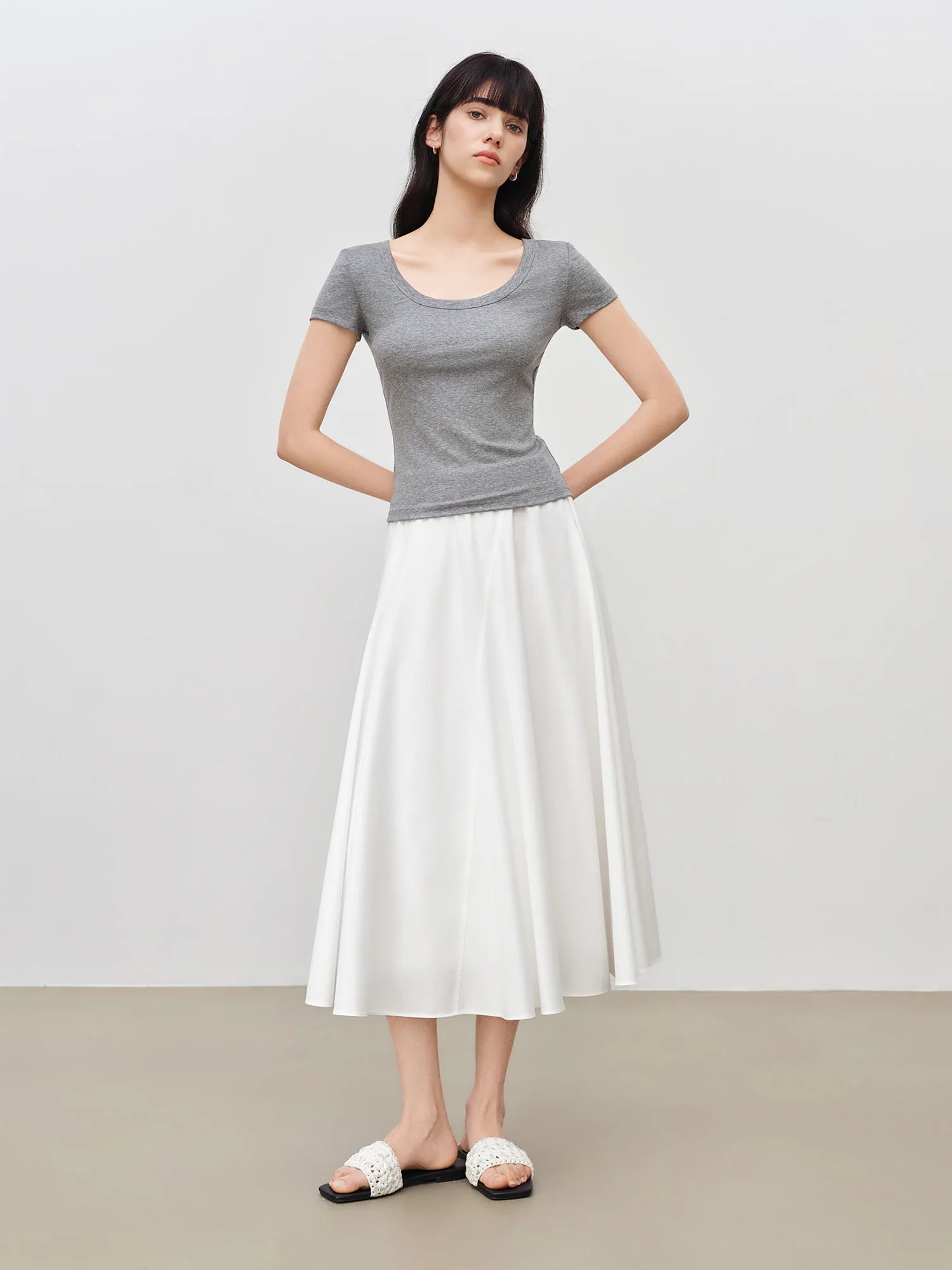 Empire Waist Ankle-Length A-Line Casual Dress