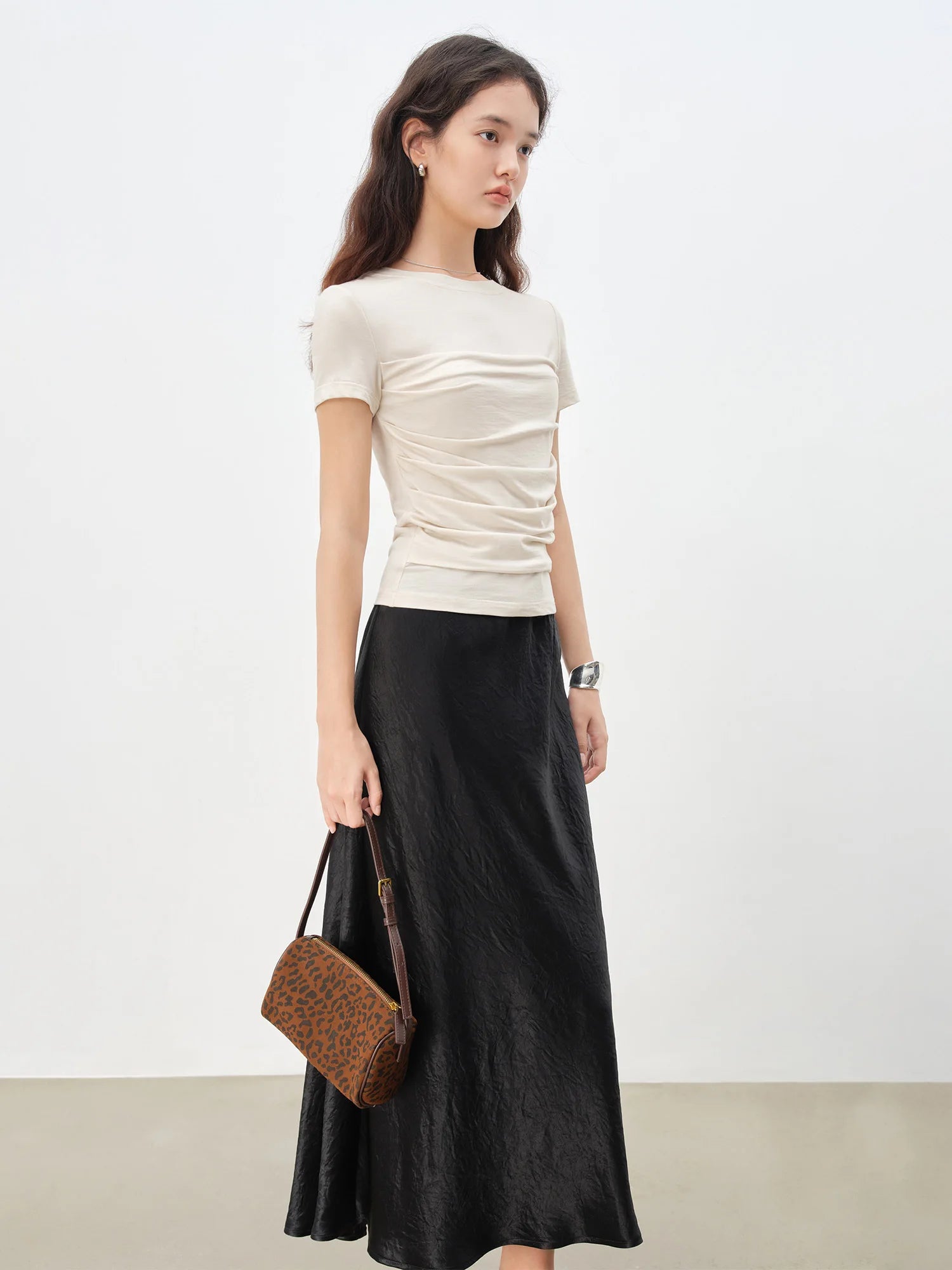 Lyocell Short Sleeve Basic Tee – Women’s Casual Office Top