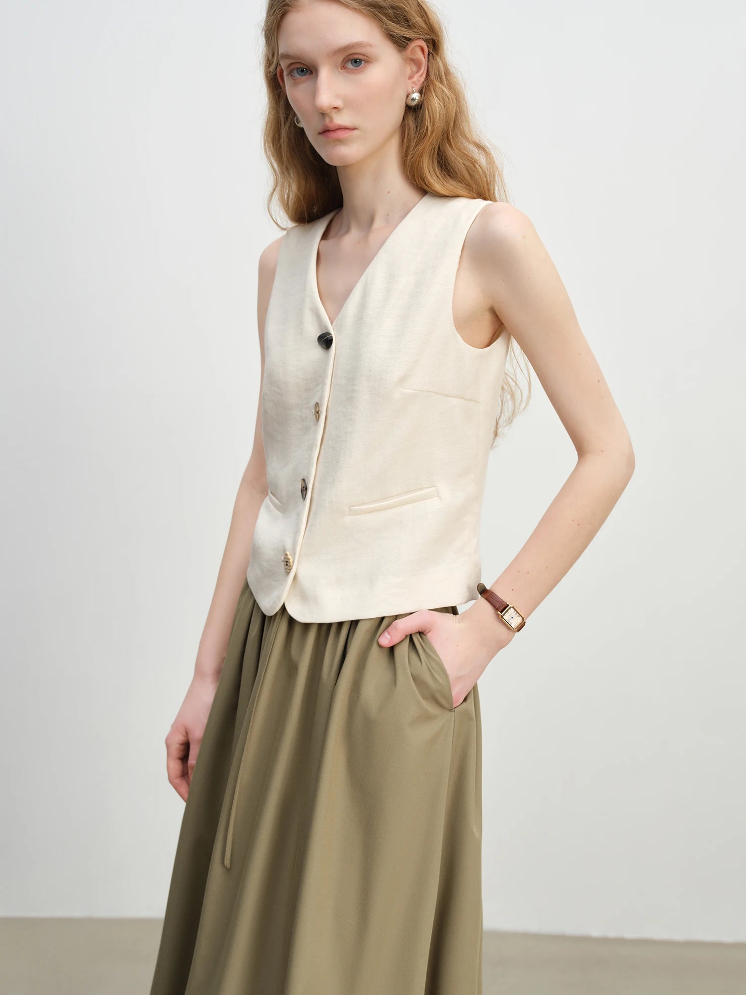 V-Neck Sleeveless Wide-Leg Two-Piece Set