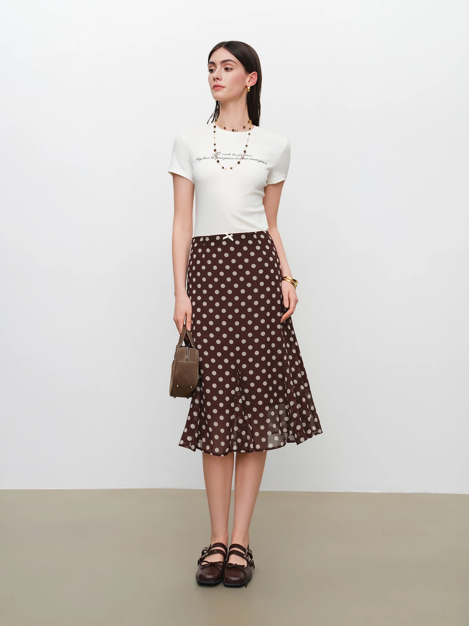 Elegant Polka Dot Trumpet Maxi Dress