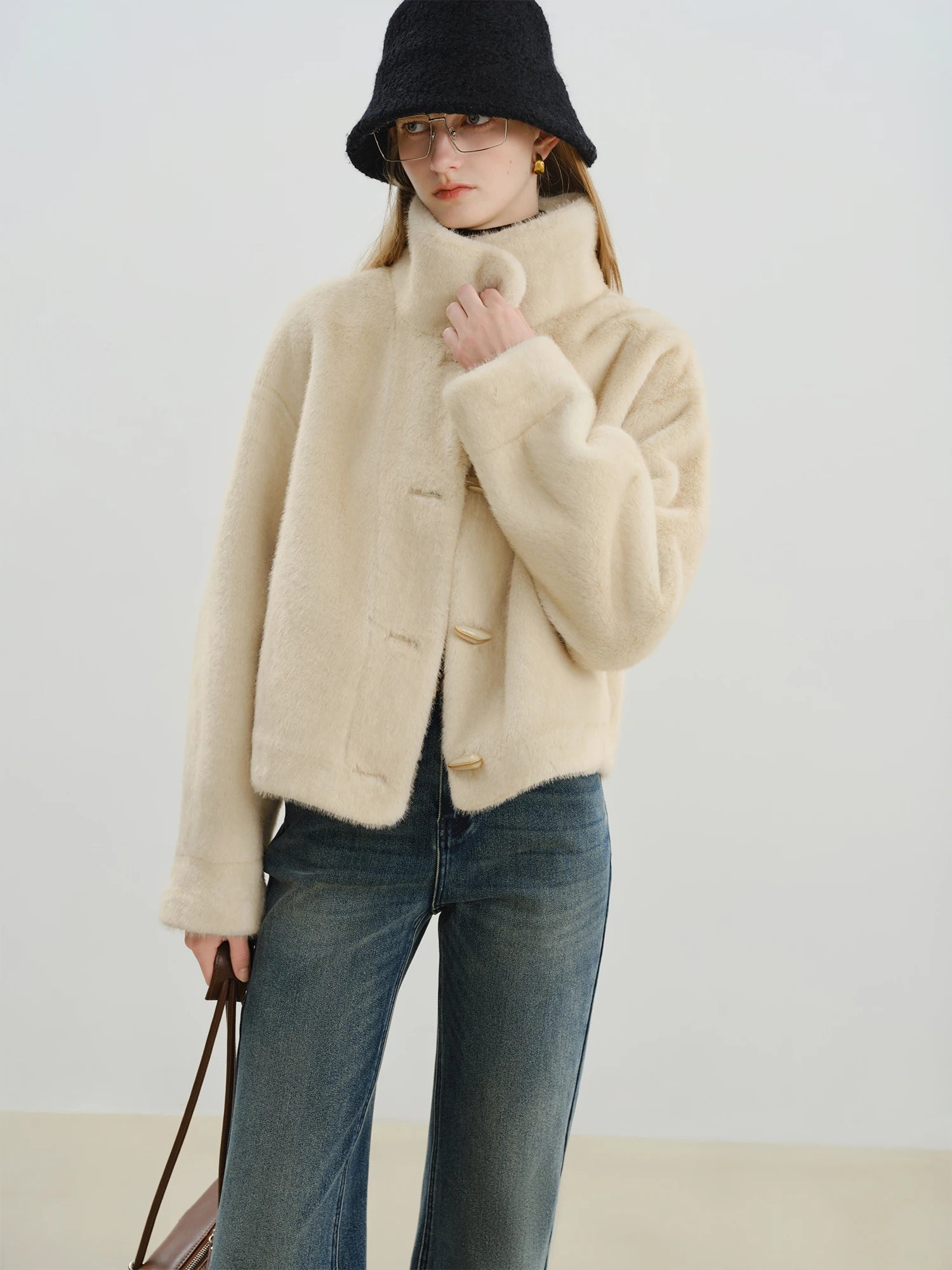 Turtleneck Single-Breasted Elegant Slim Winter Jacket