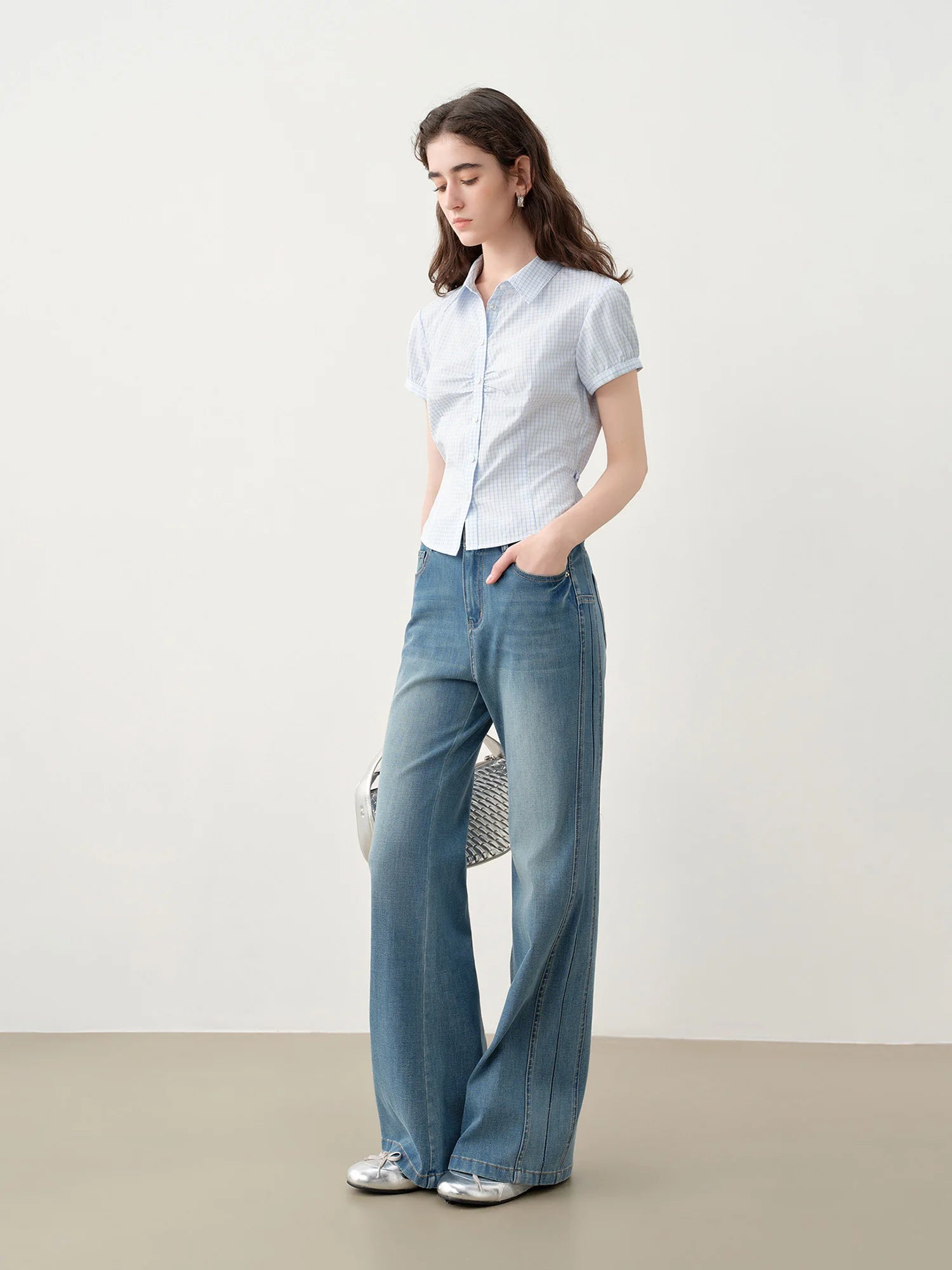 High-Waist Flare Denim Jeans with High Stretch Fit