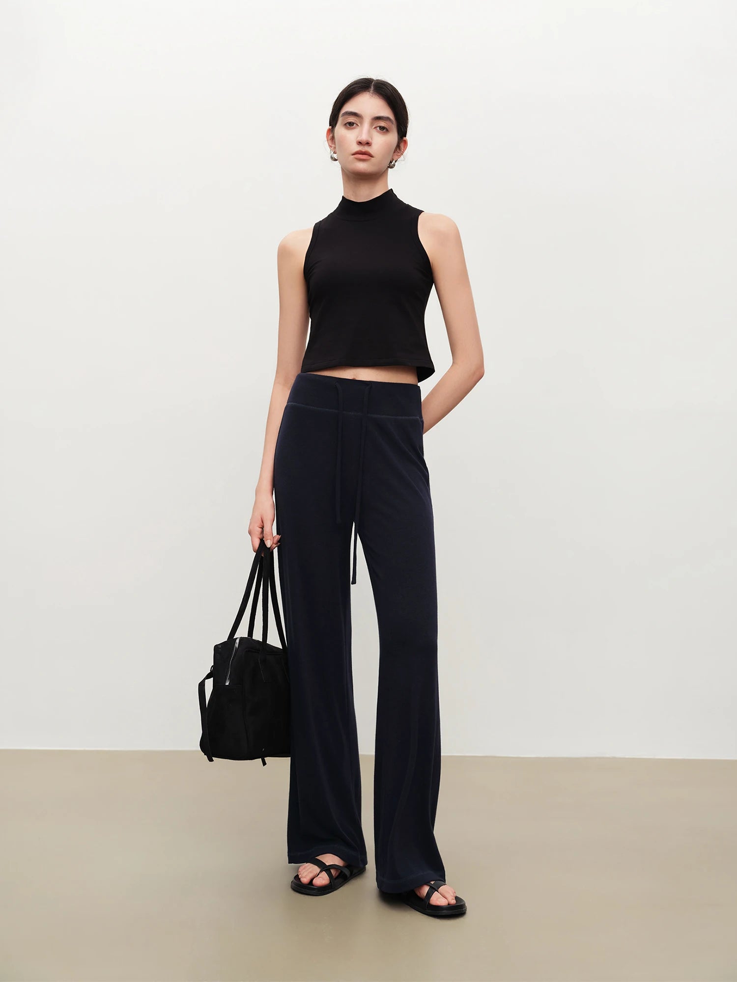 High-Waist Wide Leg Casual Pants