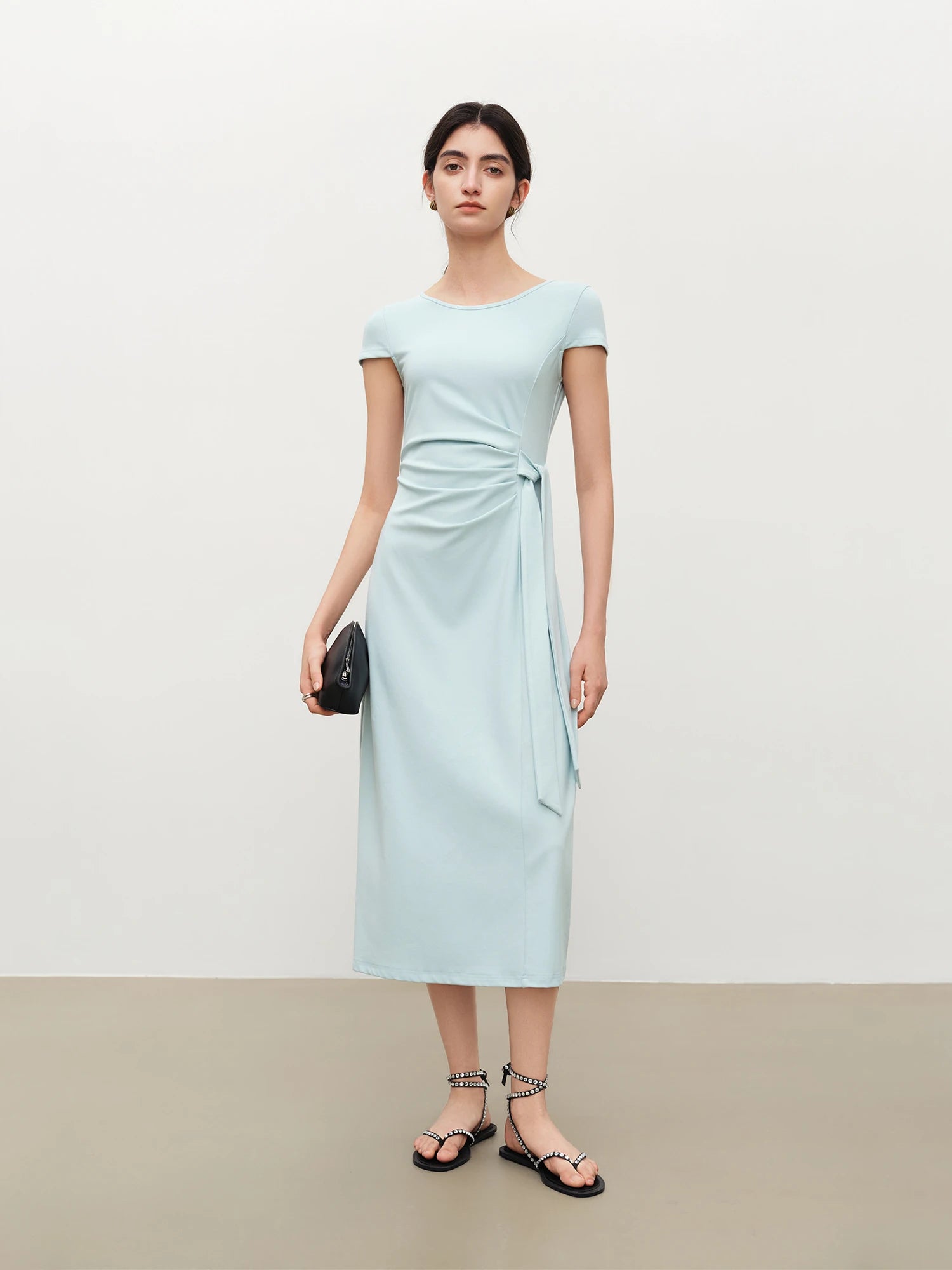 Polka Dot Straight Midi Dress