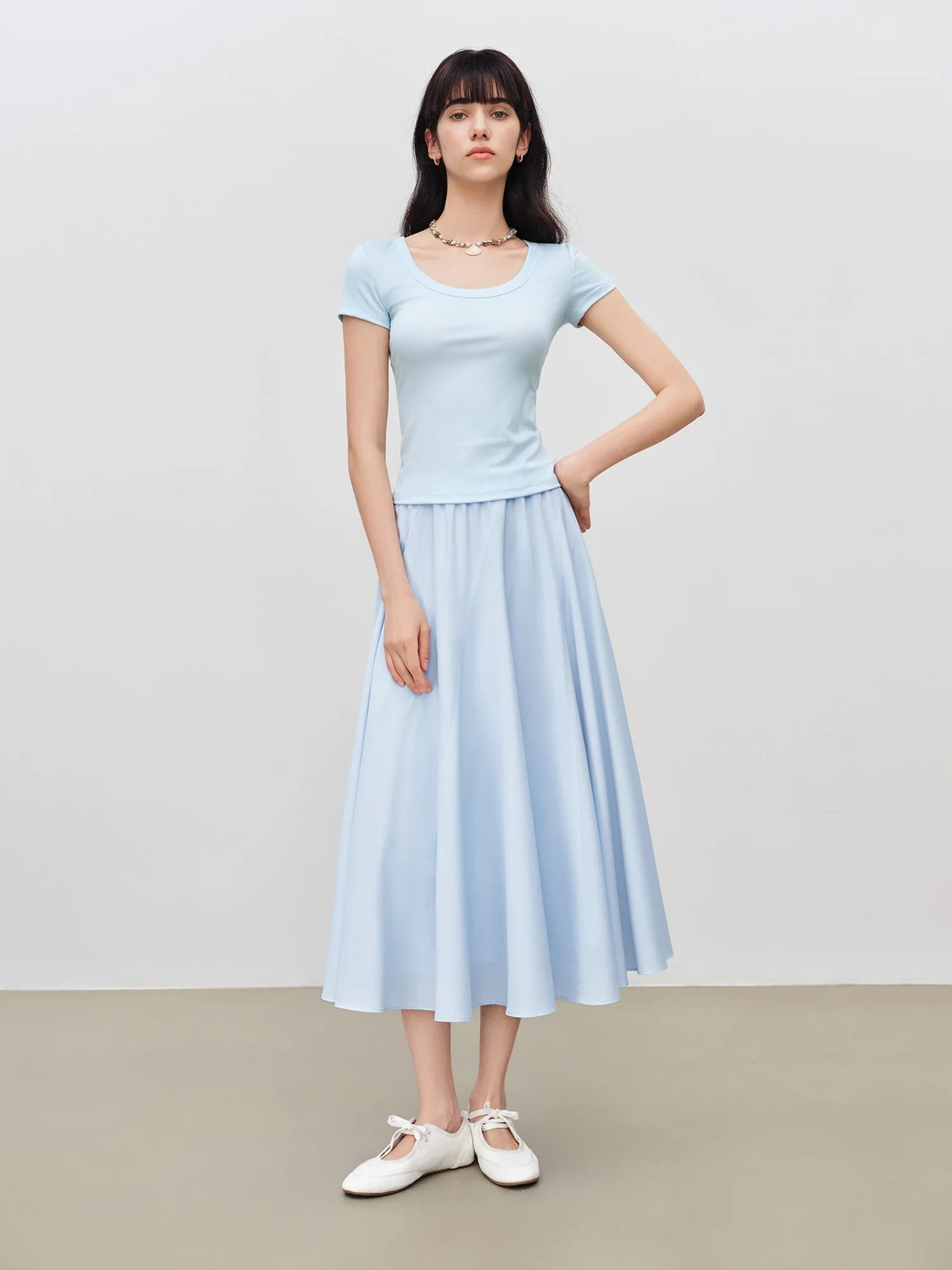Empire Waist Ankle-Length A-Line Casual Dress