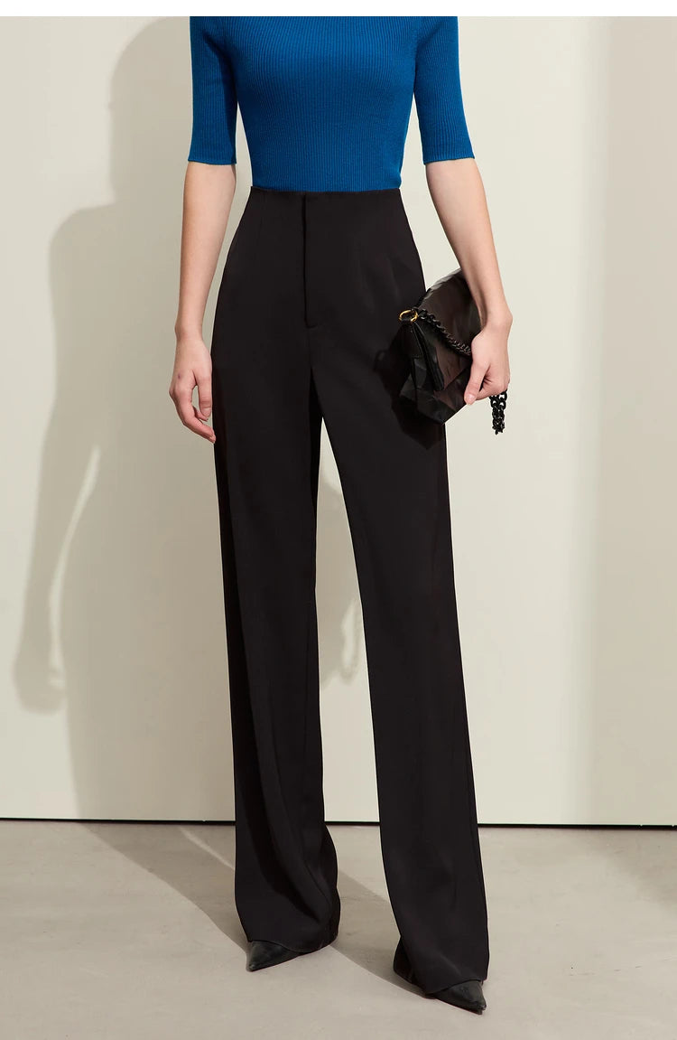 Loose Fit V-Neck Blazer and Wide Leg Pant Set