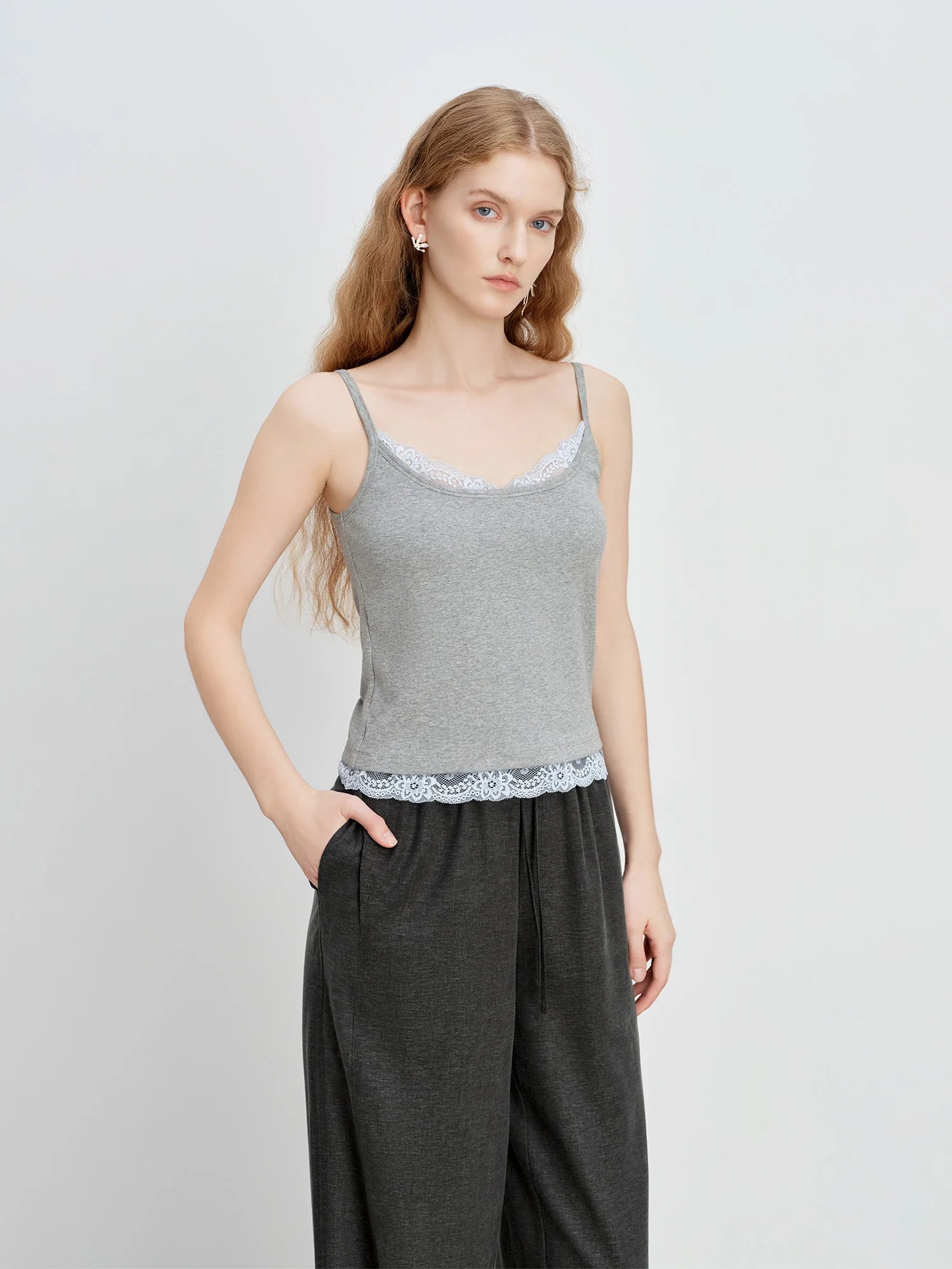 Lace Detail Sleeveless Camisole Top