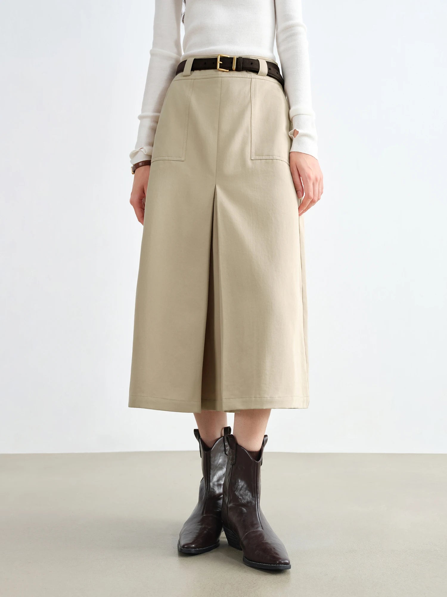 Empire Waist A-Line Mid-Calf 100% Cotton Casual Dress