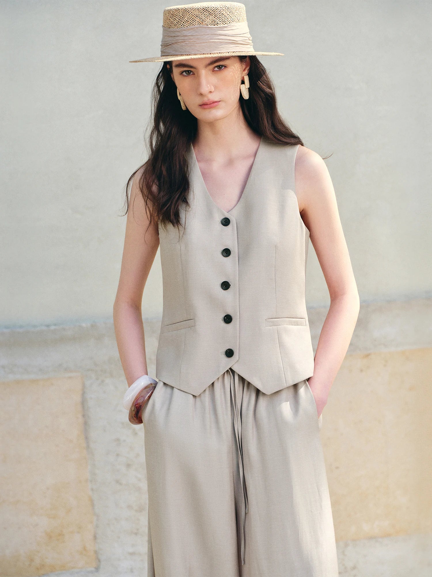 High-Waist Wide Leg Formal Commuting Pants