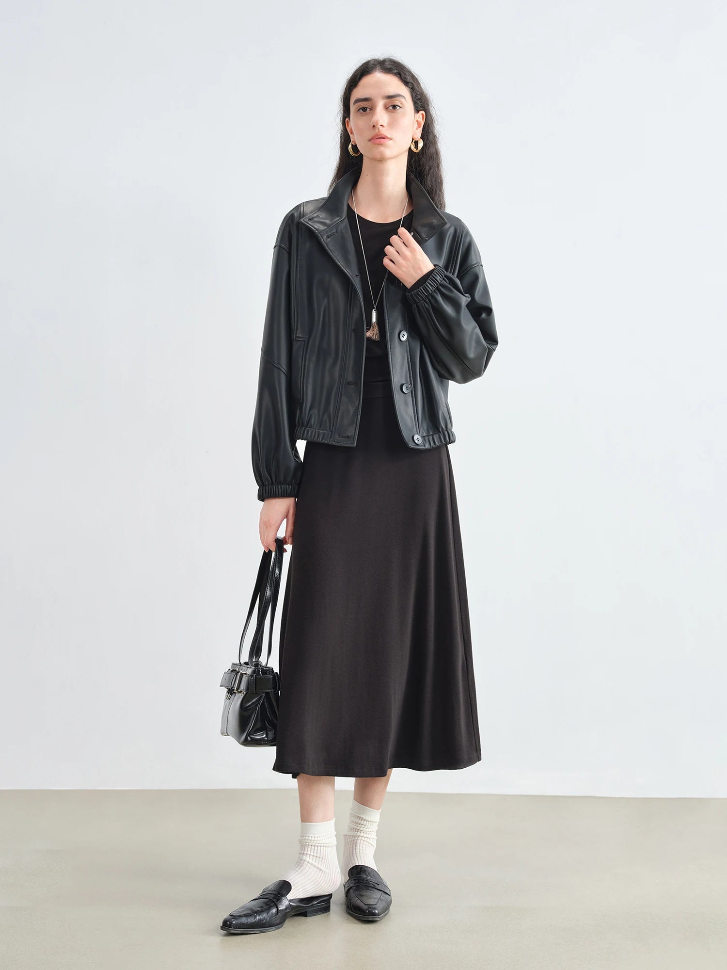 Long Sleeve A-Line Casual Maxi Dress