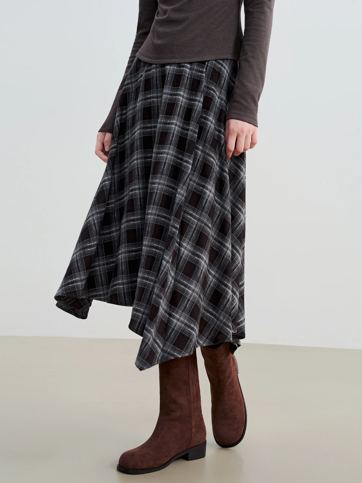 Empire Waist Elegant A-Line Mid-Calf Office Dress