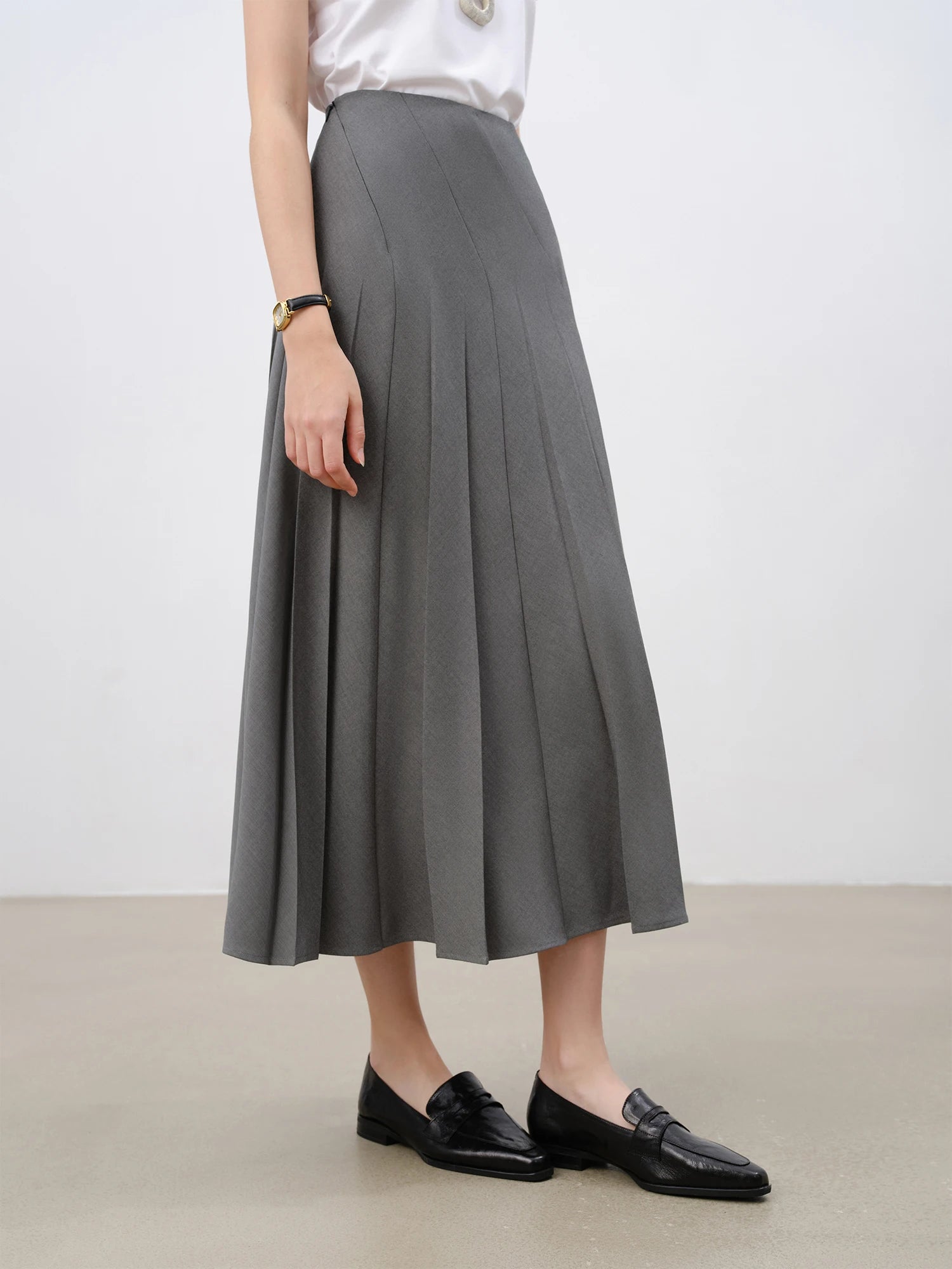 Asymmetrical Mid-Calf Office Lady Dress