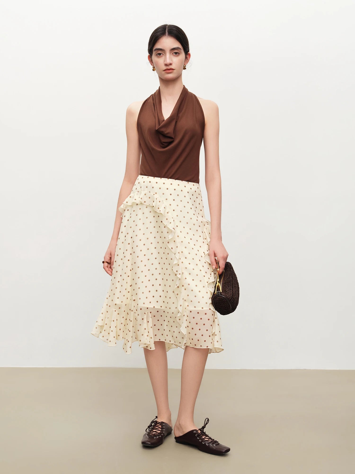 Polka Dot A-Line Knee-Length Dress