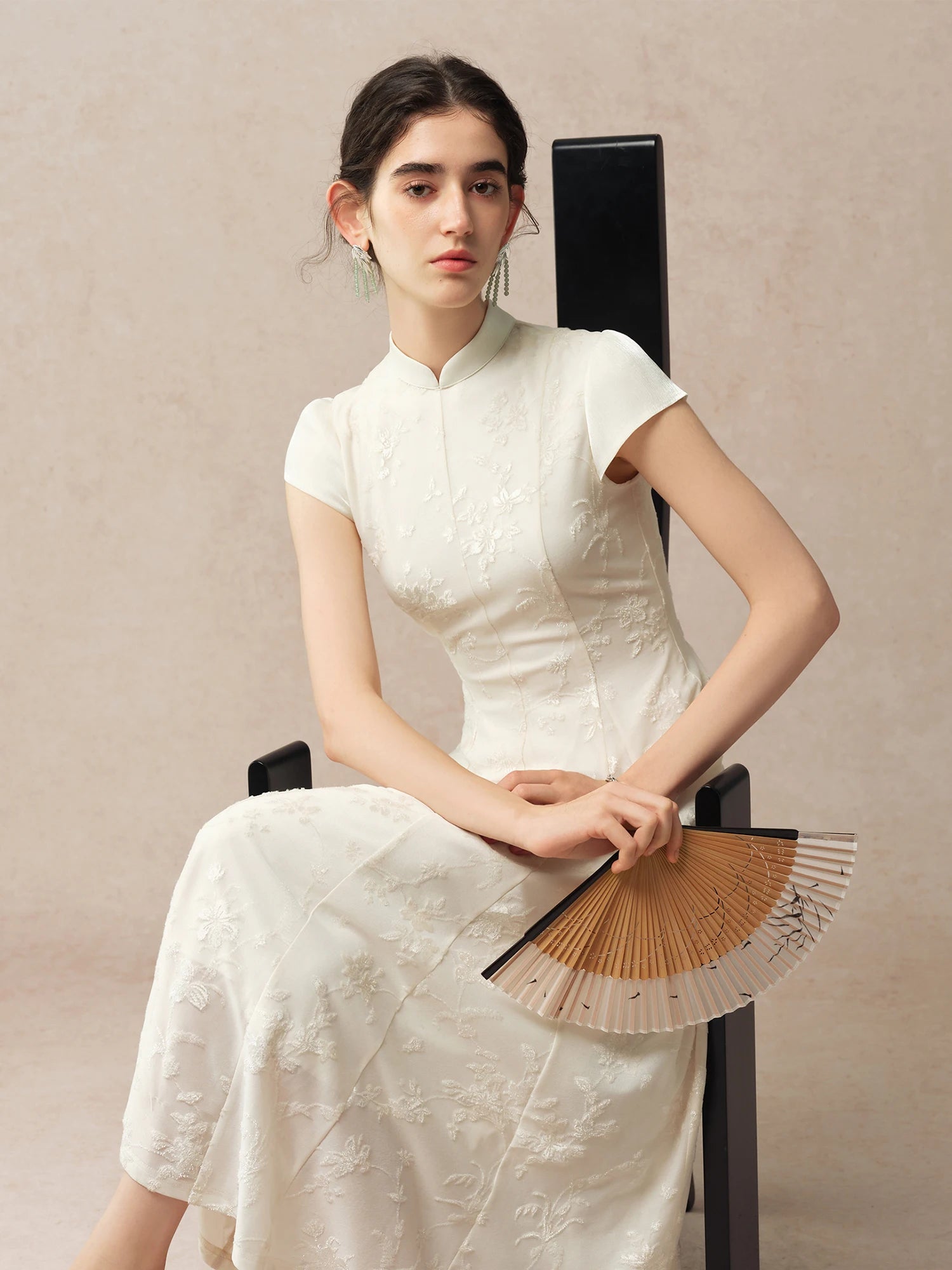 Off-Shoulder Turtleneck A-Line Ankle-Length Classic Dress