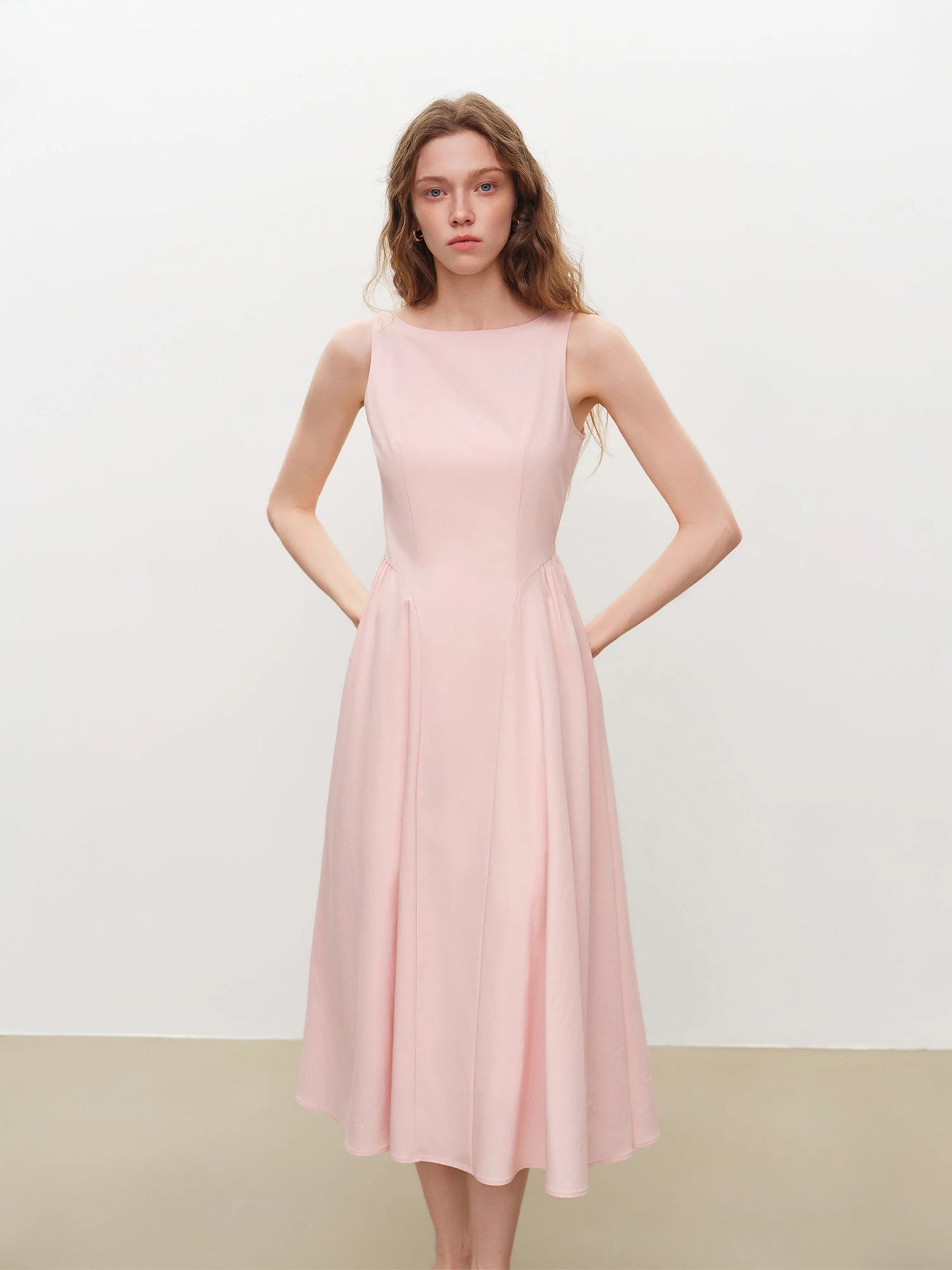 Classic A-Line Ankle-Length Sleeveless Dress