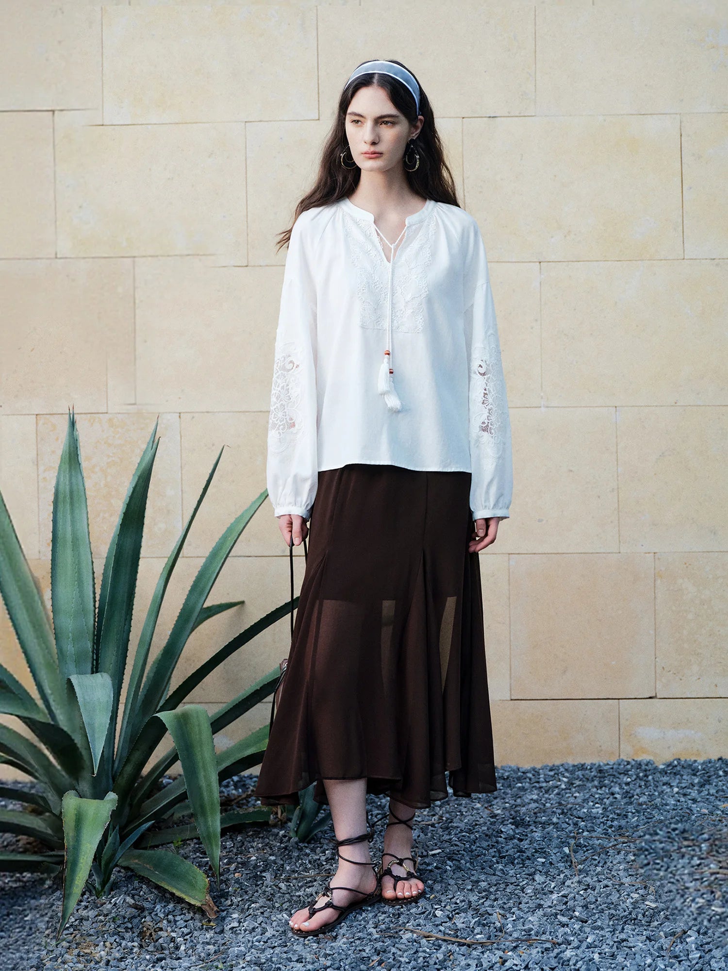 Mid-Calf A-Line Office Casual Skirt