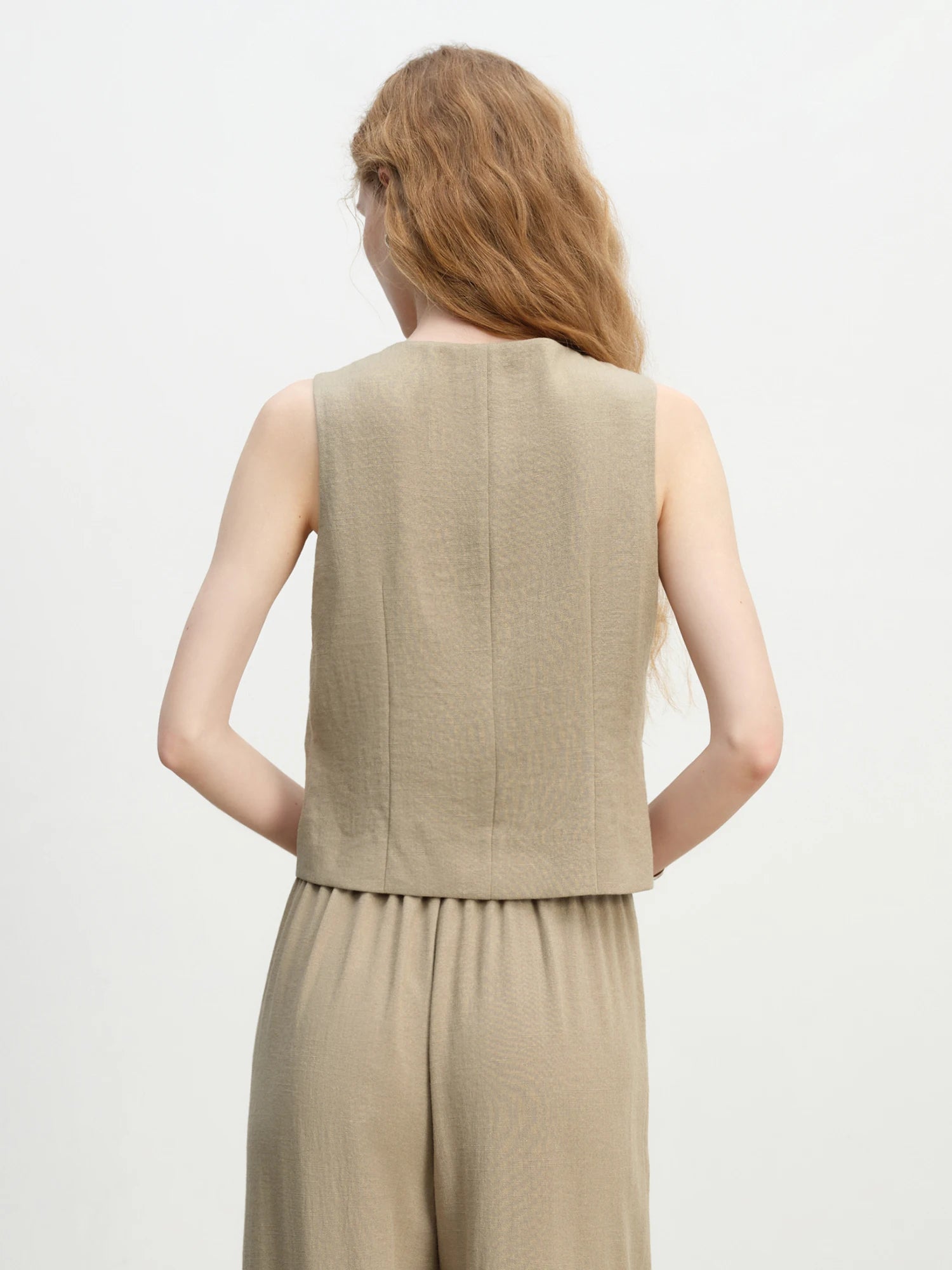 V-Neck Sleeveless Wide-Leg Two-Piece Set