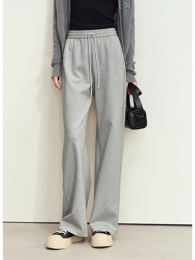 Wide Leg Pleated Drawstring Casual Pants