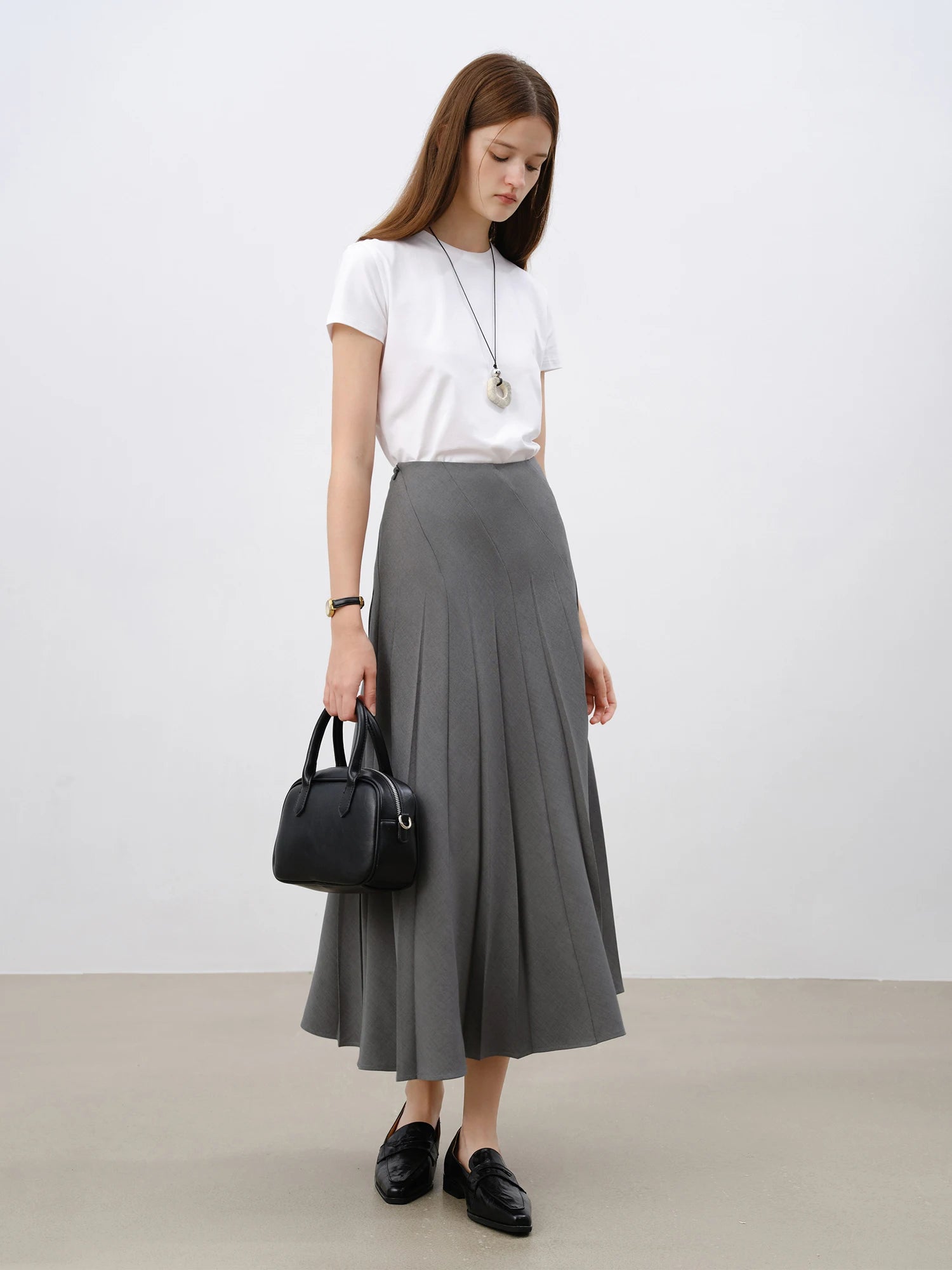 Asymmetrical Mid-Calf Office Lady Dress