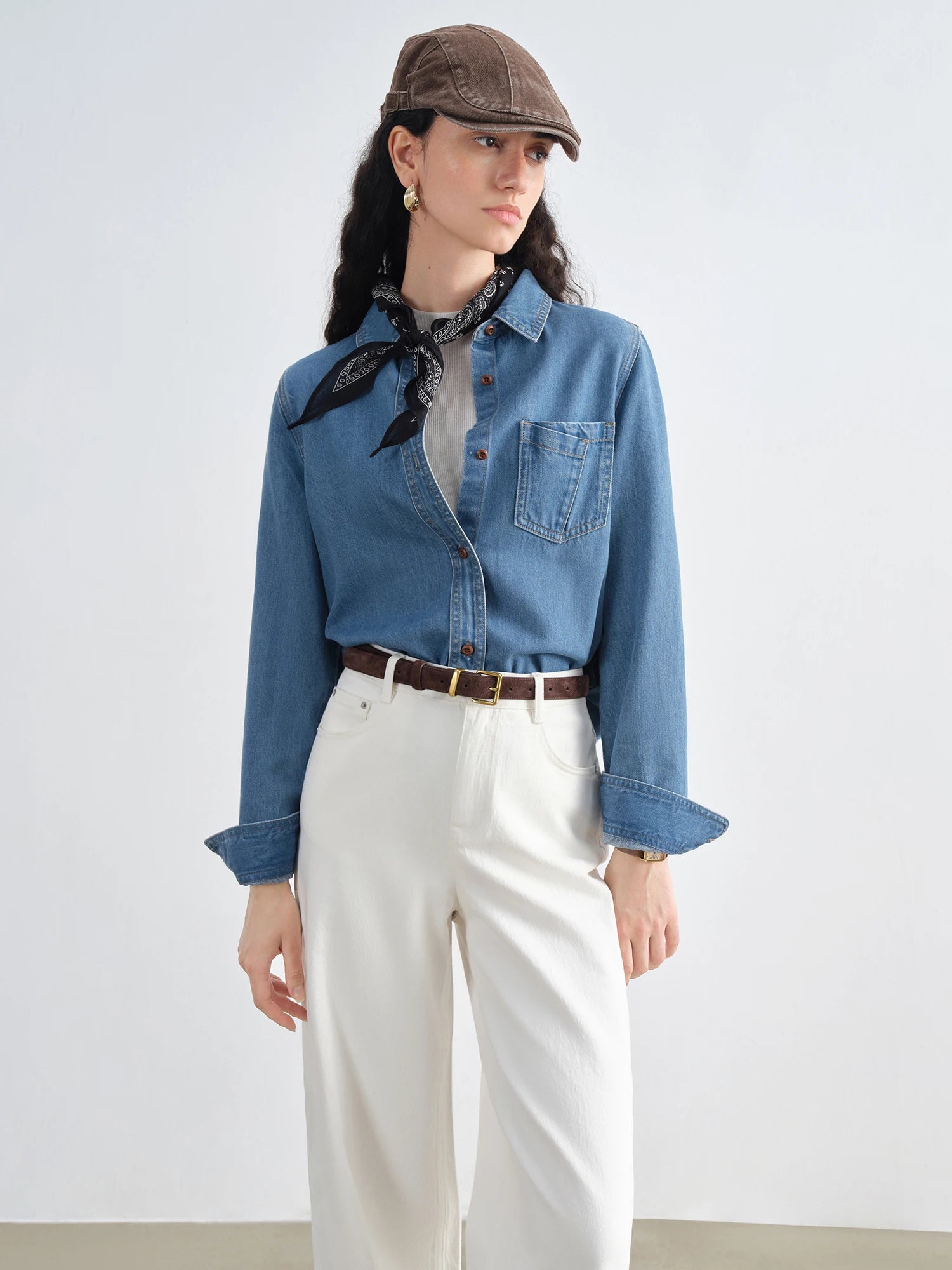 Casual Polo-Neck Long Sleeve Shirt