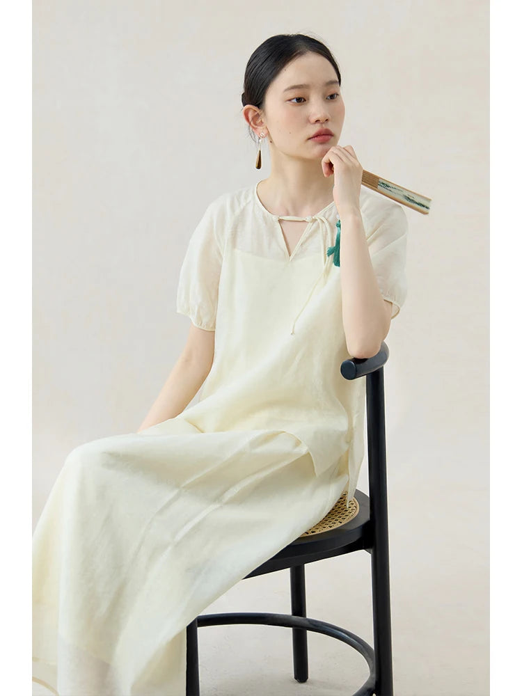 Casual V-Neck Loose Ankle-Length Summer Dress