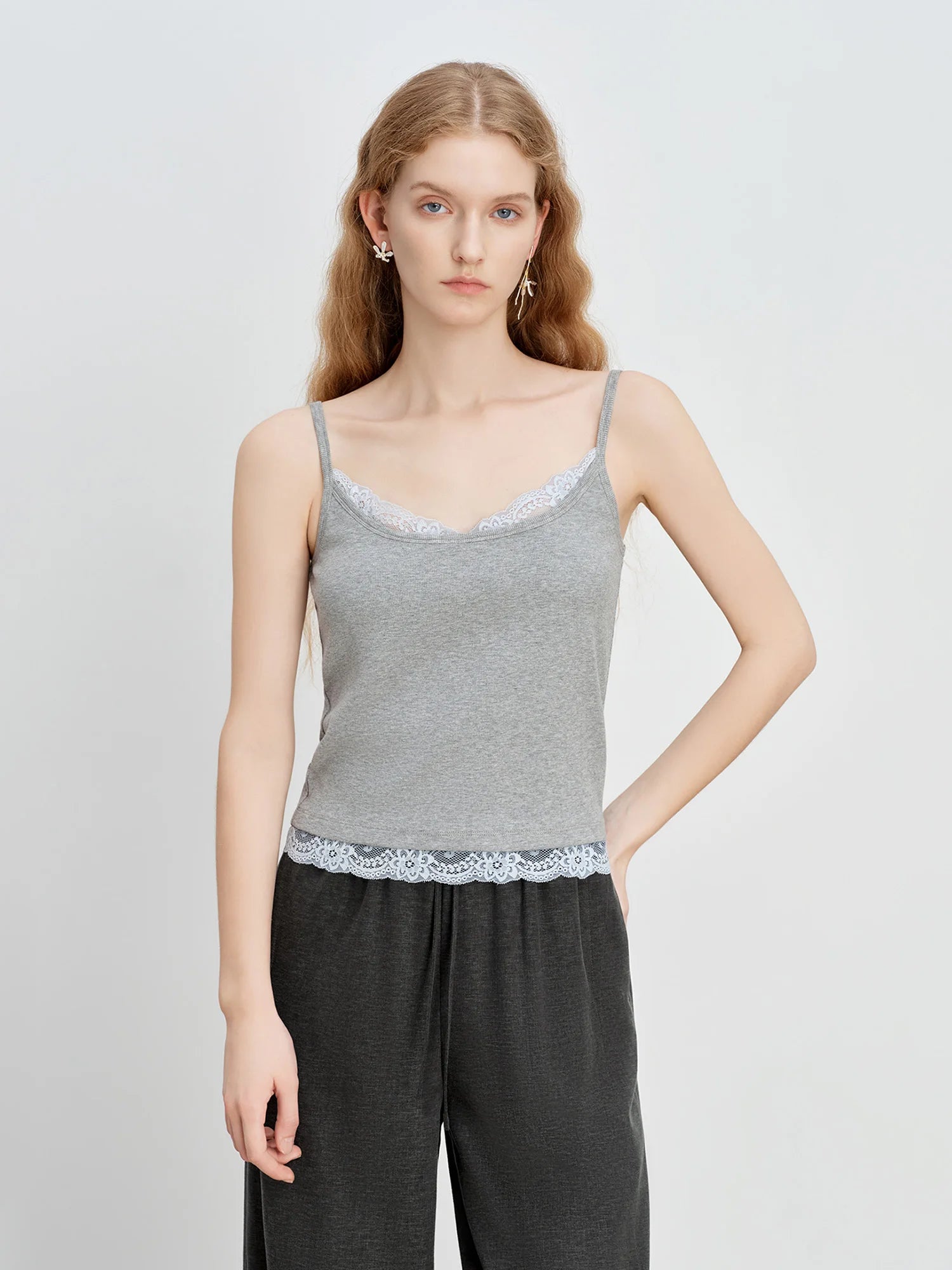 Lace Detail Sleeveless Camisole Top