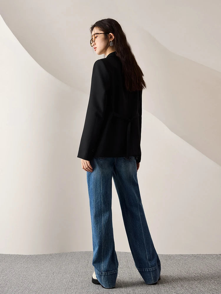 Elegant V-Neck Button Slim Jacket