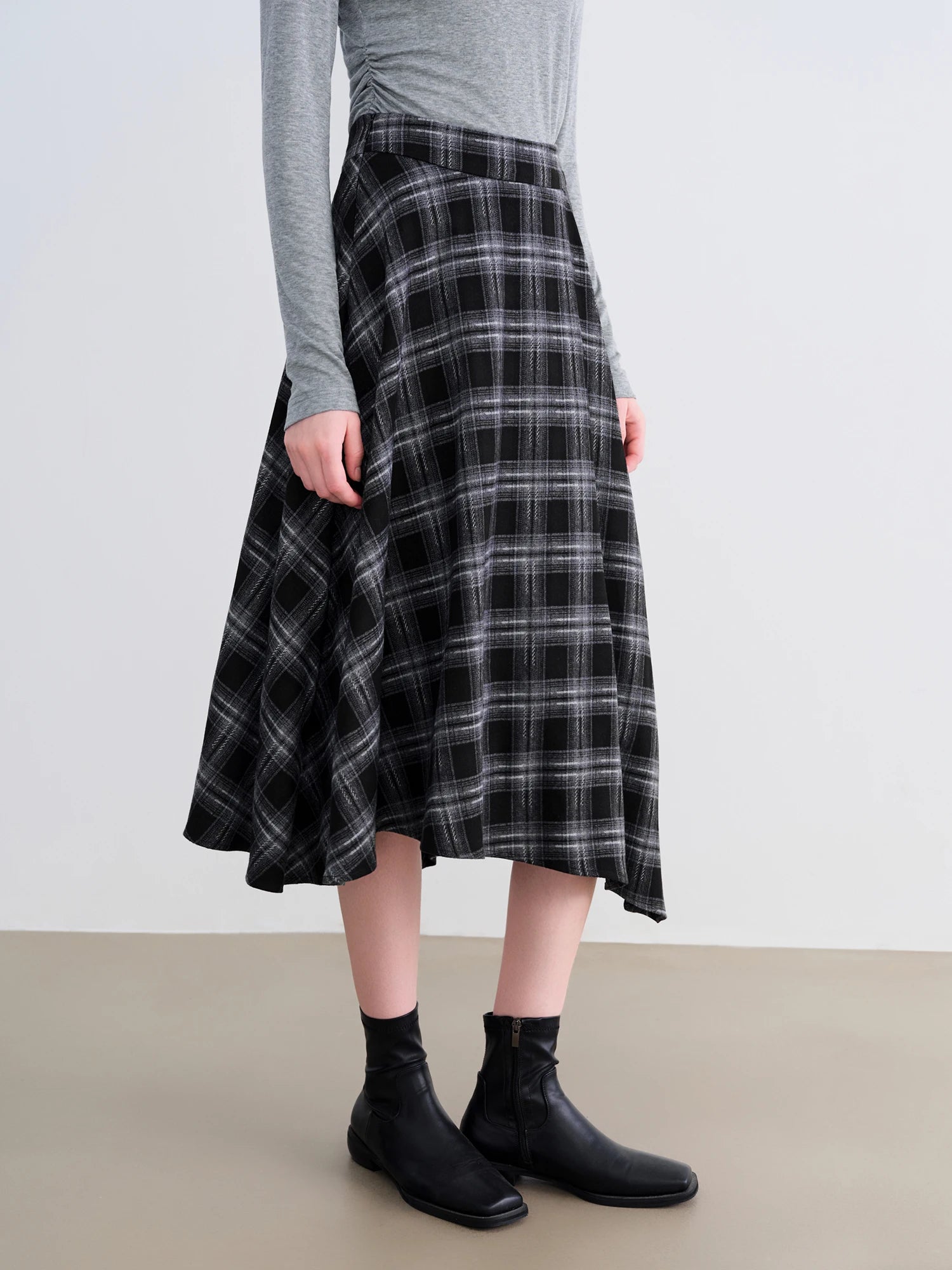 Empire Waist Elegant A-Line Mid-Calf Office Dress