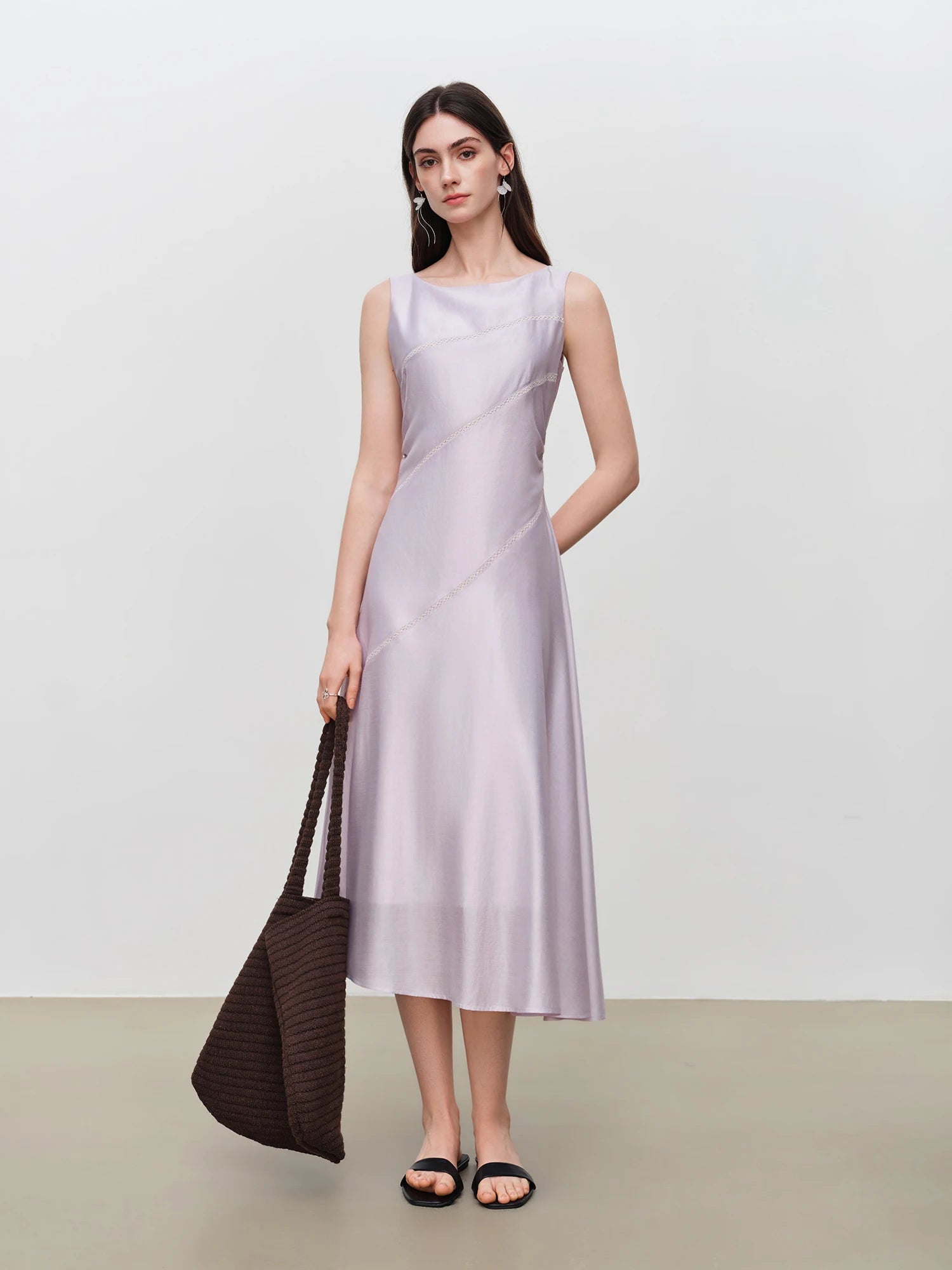 O-Neck Sleeveless A-Line Mid-Calf Classic Pullover Dress