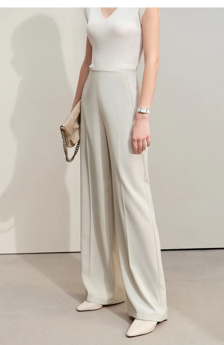 Loose Fit Wide Leg Twill Pants with Utility Details