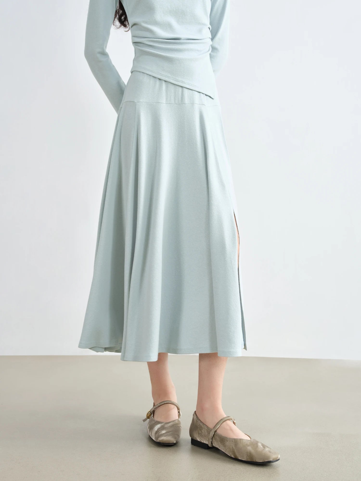 Office Lady A-Line Two-Piece Mid-Calf Set