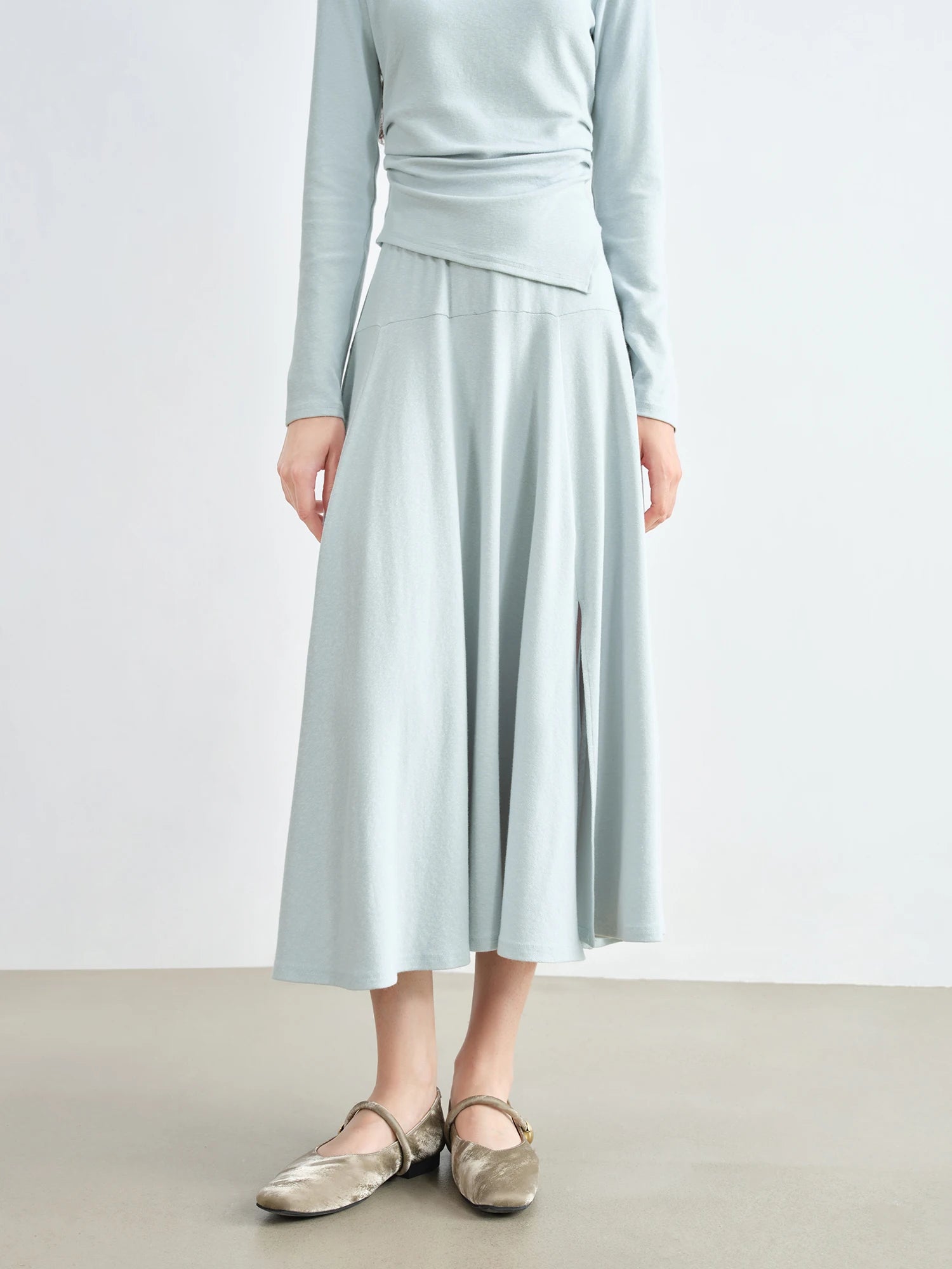 Office Lady A-Line Two-Piece Mid-Calf Set