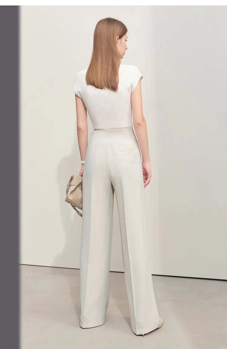 Loose Fit Wide Leg Twill Pants with Utility Details