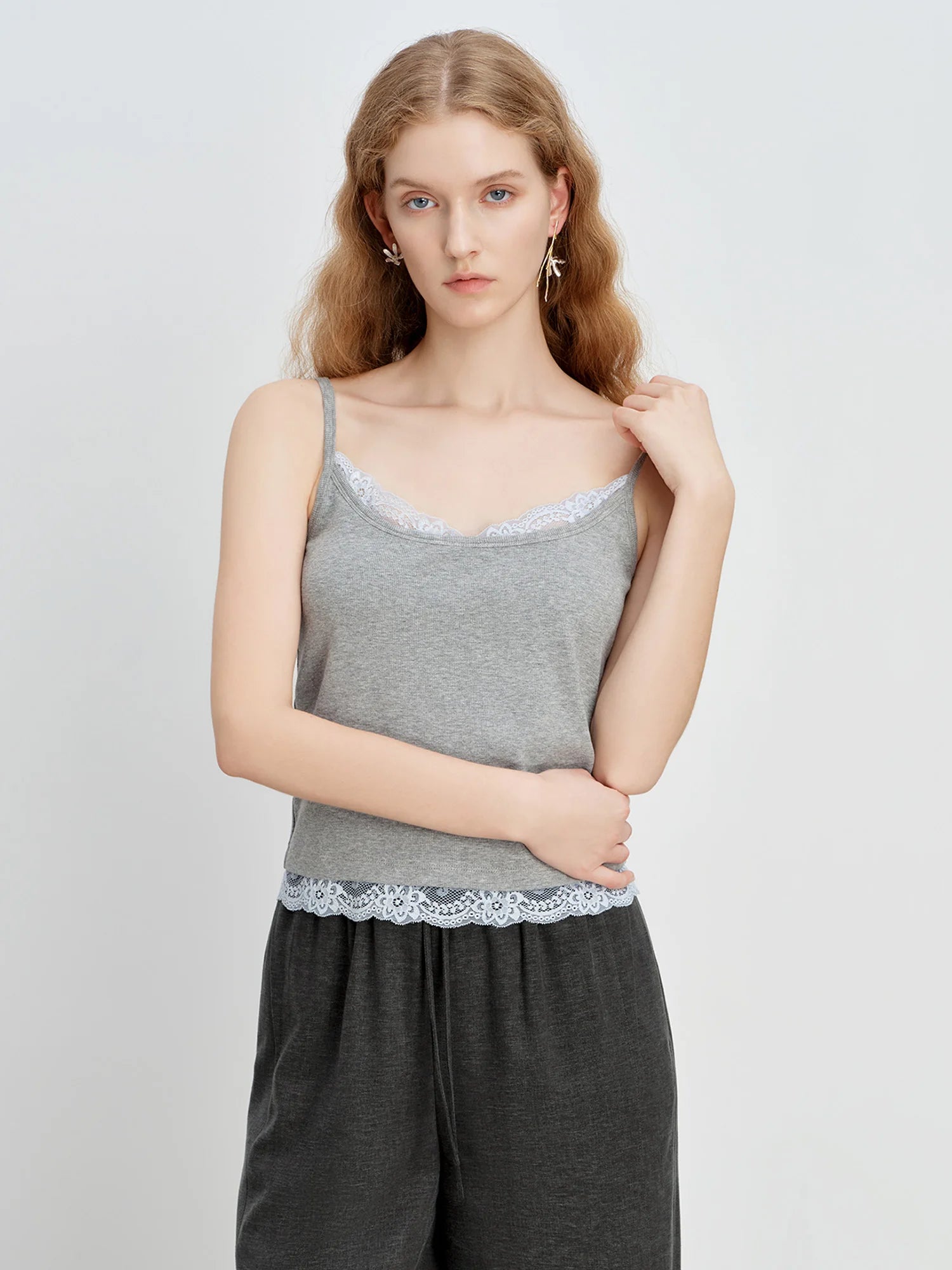 Lace Detail Sleeveless Camisole Top