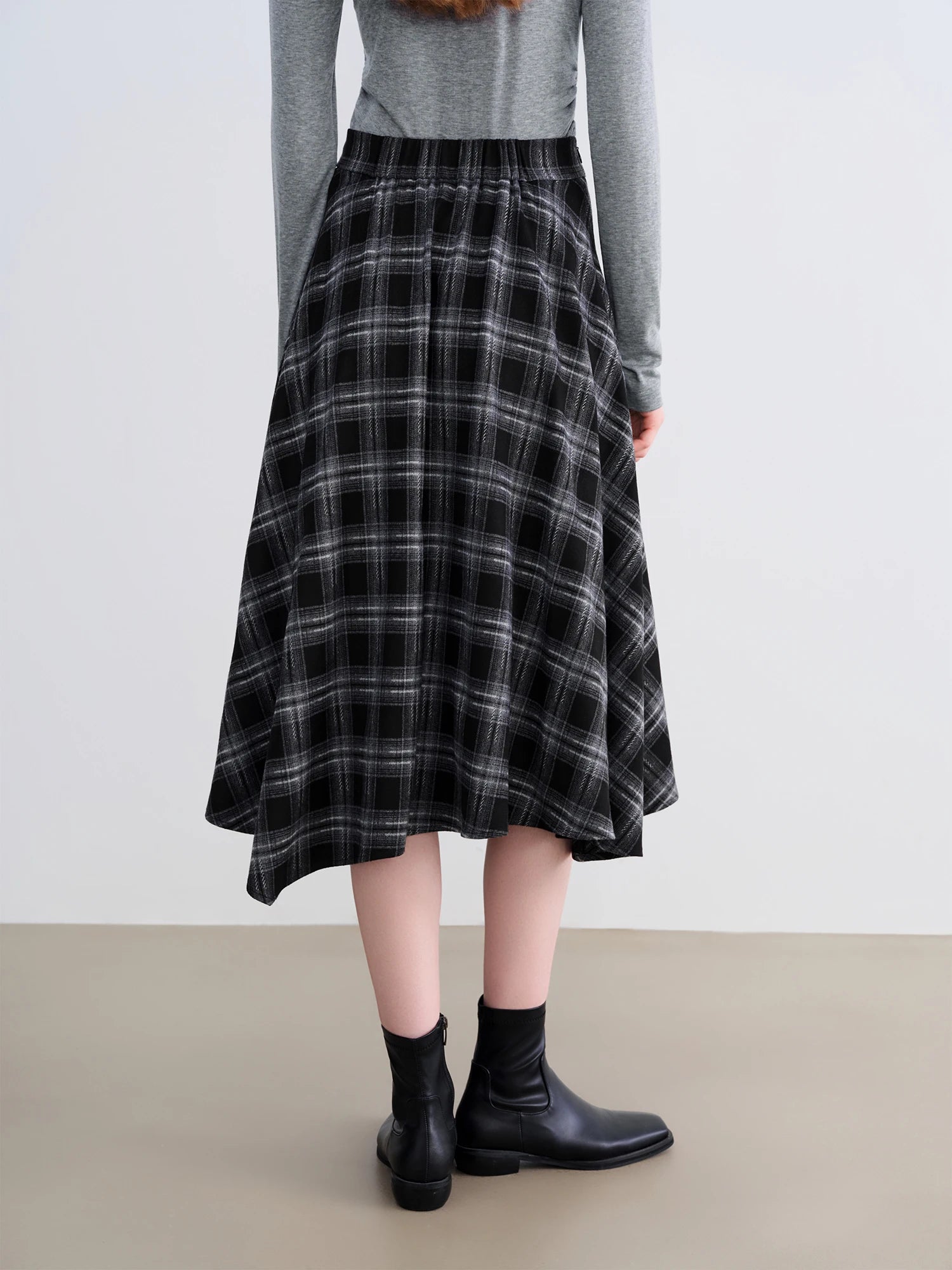 Empire Waist Elegant A-Line Mid-Calf Office Dress