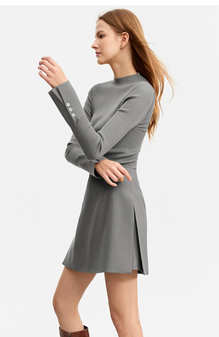 High-Waist Skirt-Style Shorts with Layered Design