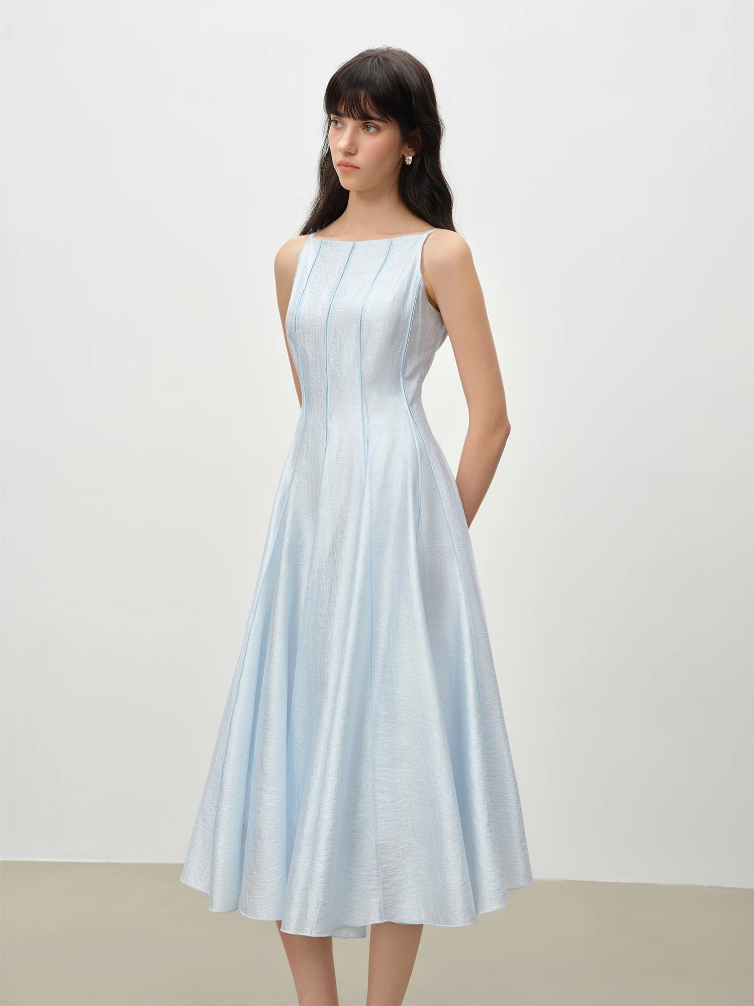 Elegant Satin A-Line Knee-Length Dress