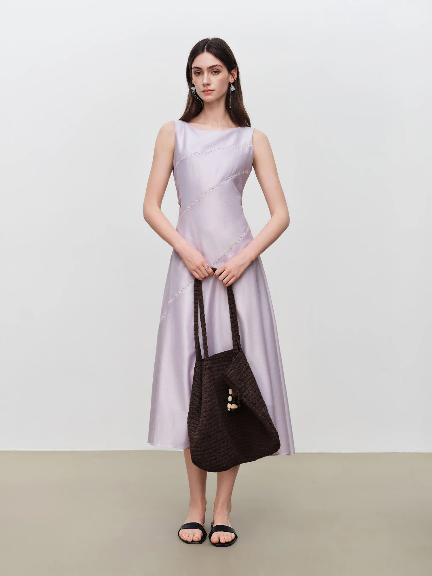 O-Neck Sleeveless A-Line Mid-Calf Classic Pullover Dress