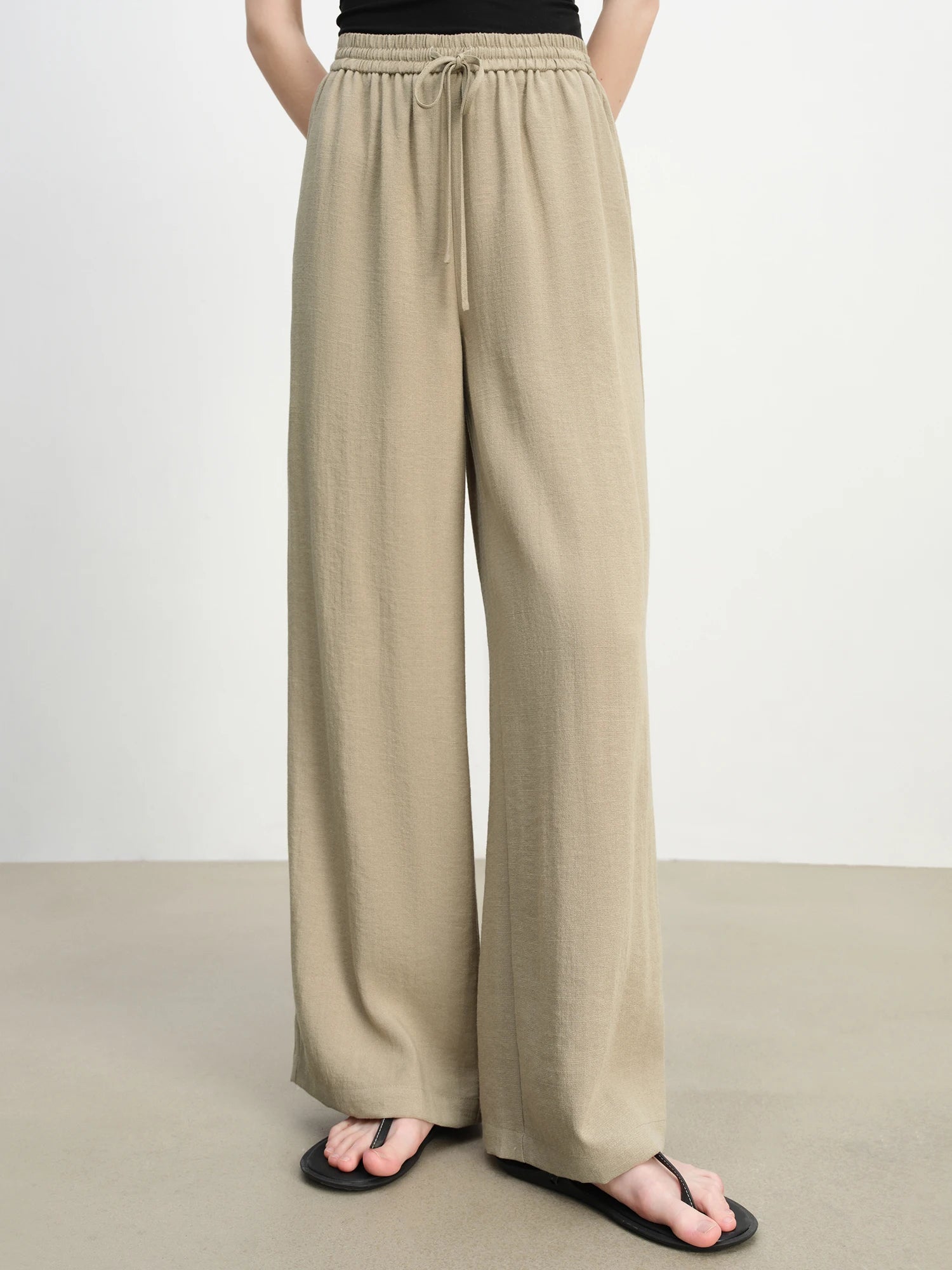 V-Neck Sleeveless Wide-Leg Two-Piece Set