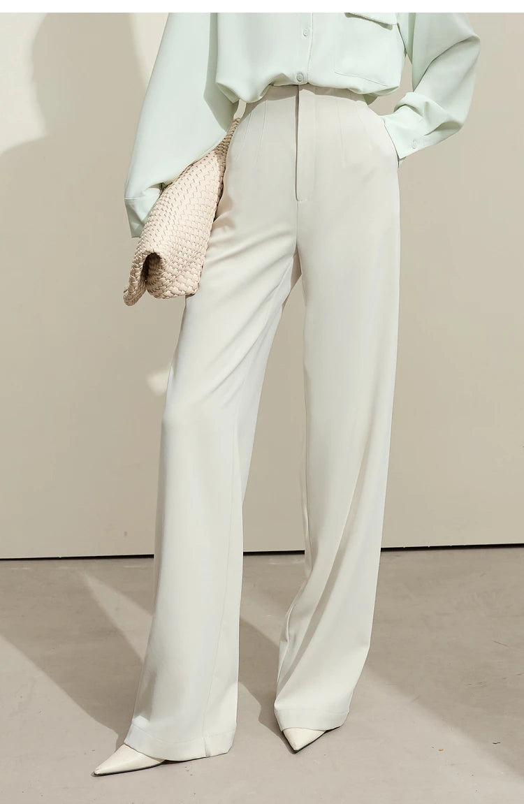 Loose Fit V-Neck Blazer and Wide Leg Pant Set