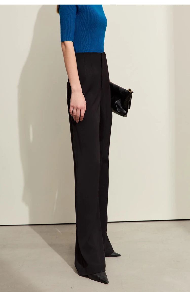 Loose Fit V-Neck Blazer and Wide Leg Pant Set