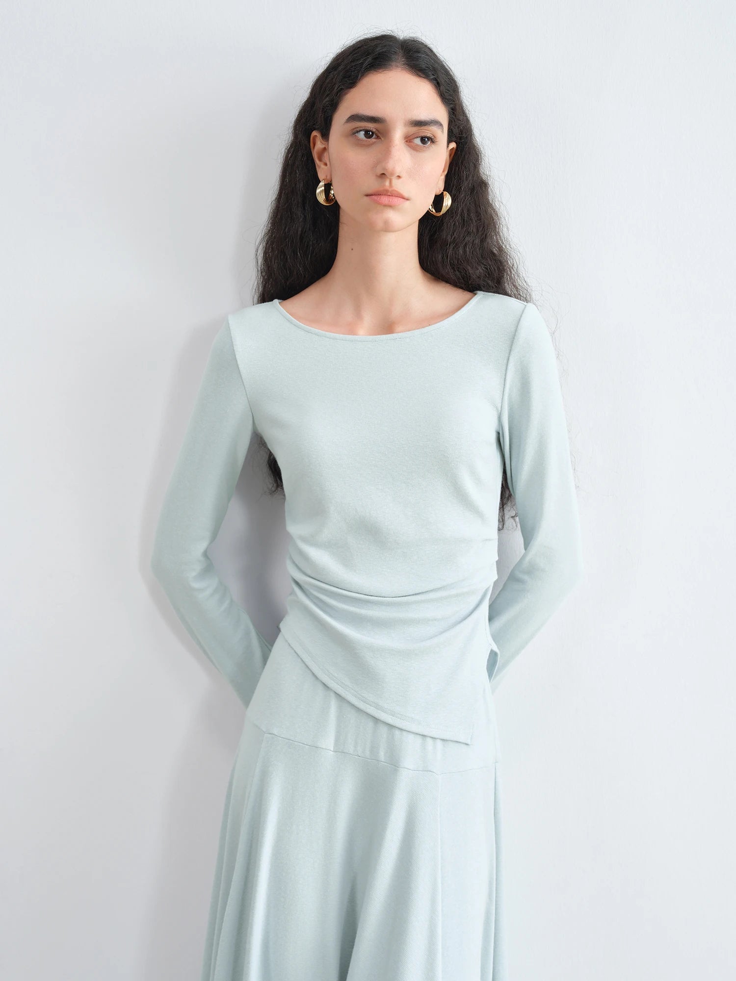 Office Lady A-Line Two-Piece Mid-Calf Set