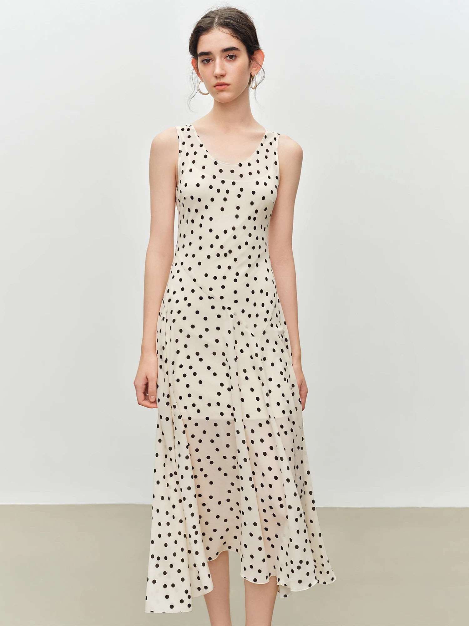 Polka Dot A-Line Midi Dress