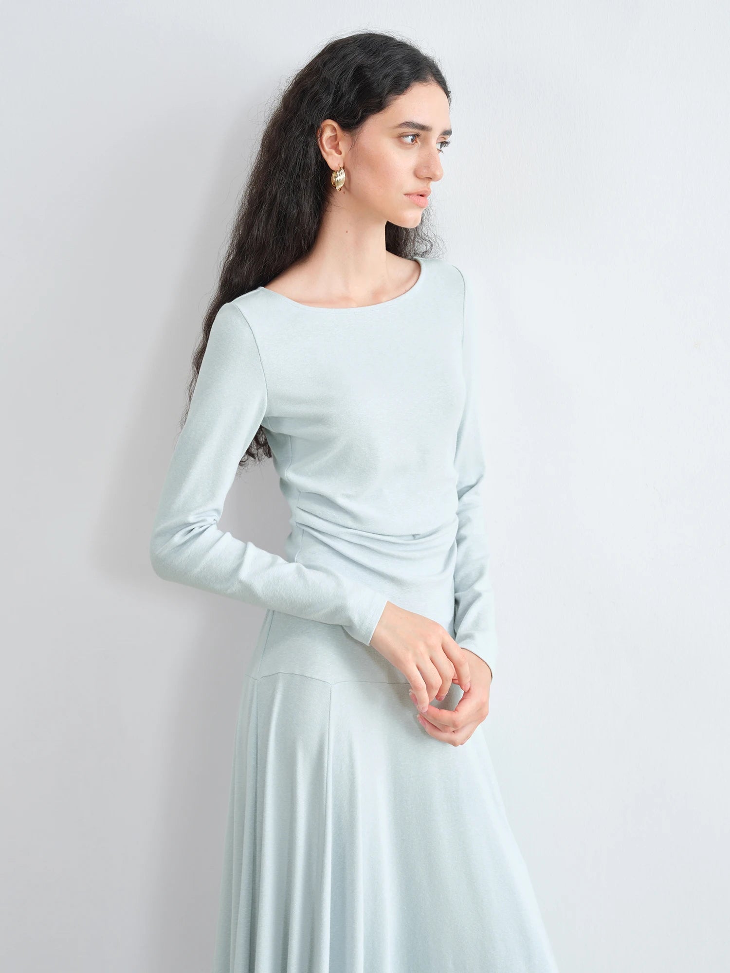 Office Lady A-Line Two-Piece Mid-Calf Set